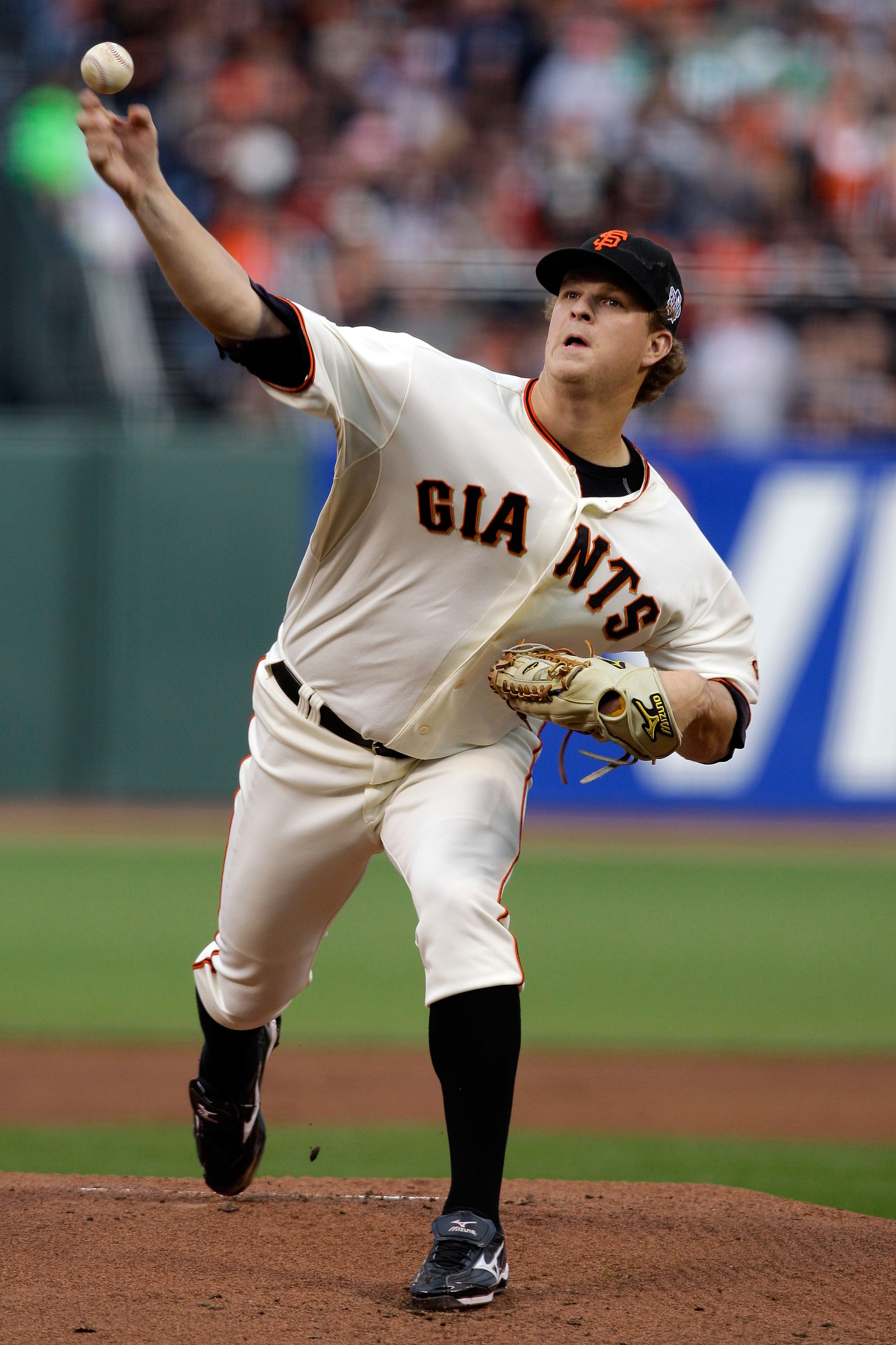 SAN FRANCISCO - OCTOBER 28: Starting pitcher Matt Cain #18 of the San Francisco Giants pitches in the first inning against the Texas Rangers in Game Two of the 2010 MLB World Series at AT&T Park on October 28, 2010 in San Francisco, California. (Photo b SAN FRANCISCO - OCTOBER 28: Starting pitcher Matt Cain #18 of the San Francisco Giants pitches in the first inning against the Texas Rangers in Game Two of the 2010 MLB World Series at AT&T Park on October 28, 2010 in San Francisco, California. (Photo b