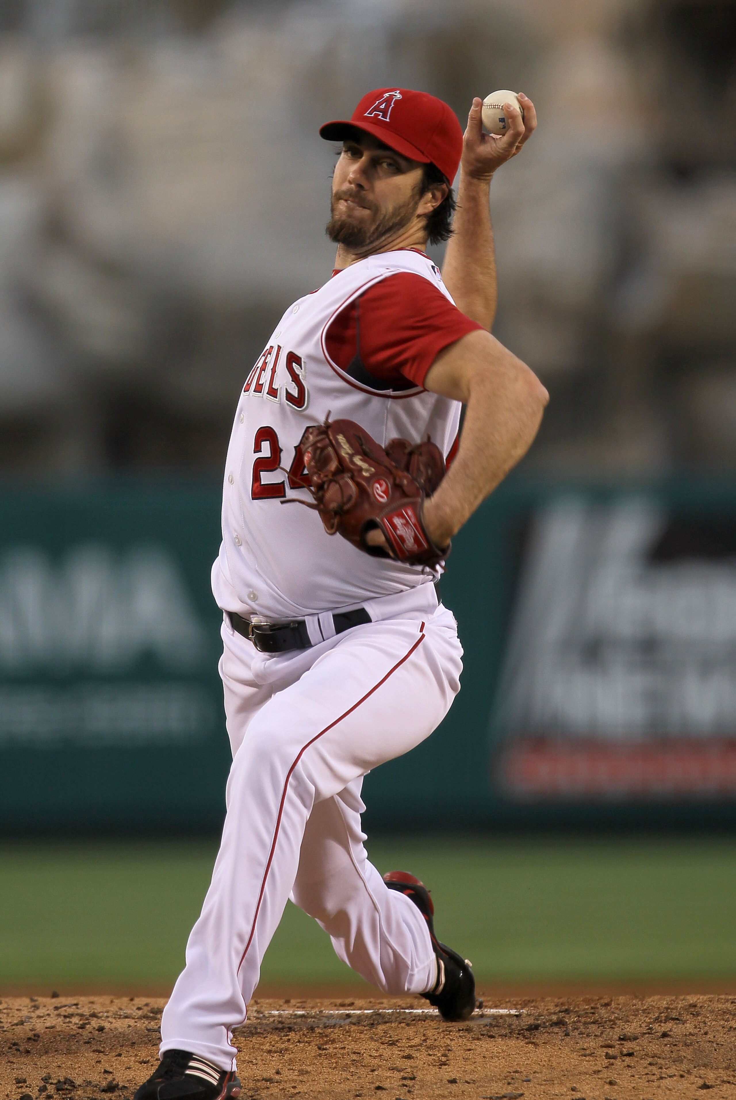 ANAHEIM, CA - SEPTEMBER 06: Dan Haren #24 of the Los Angeles Angels of Anaheim pitches against the Cleveland Indians on September 6, 2010 at Angel Stadium in Anaheim, California. (Photo by Stephen Dunn/Getty Images) ANAHEIM, CA - SEPTEMBER 06: Dan Haren #24 of the Los Angeles Angels of Anaheim pitches against the Cleveland Indians on September 6, 2010 at Angel Stadium in Anaheim, California. (Photo by Stephen Dunn/Getty Images)