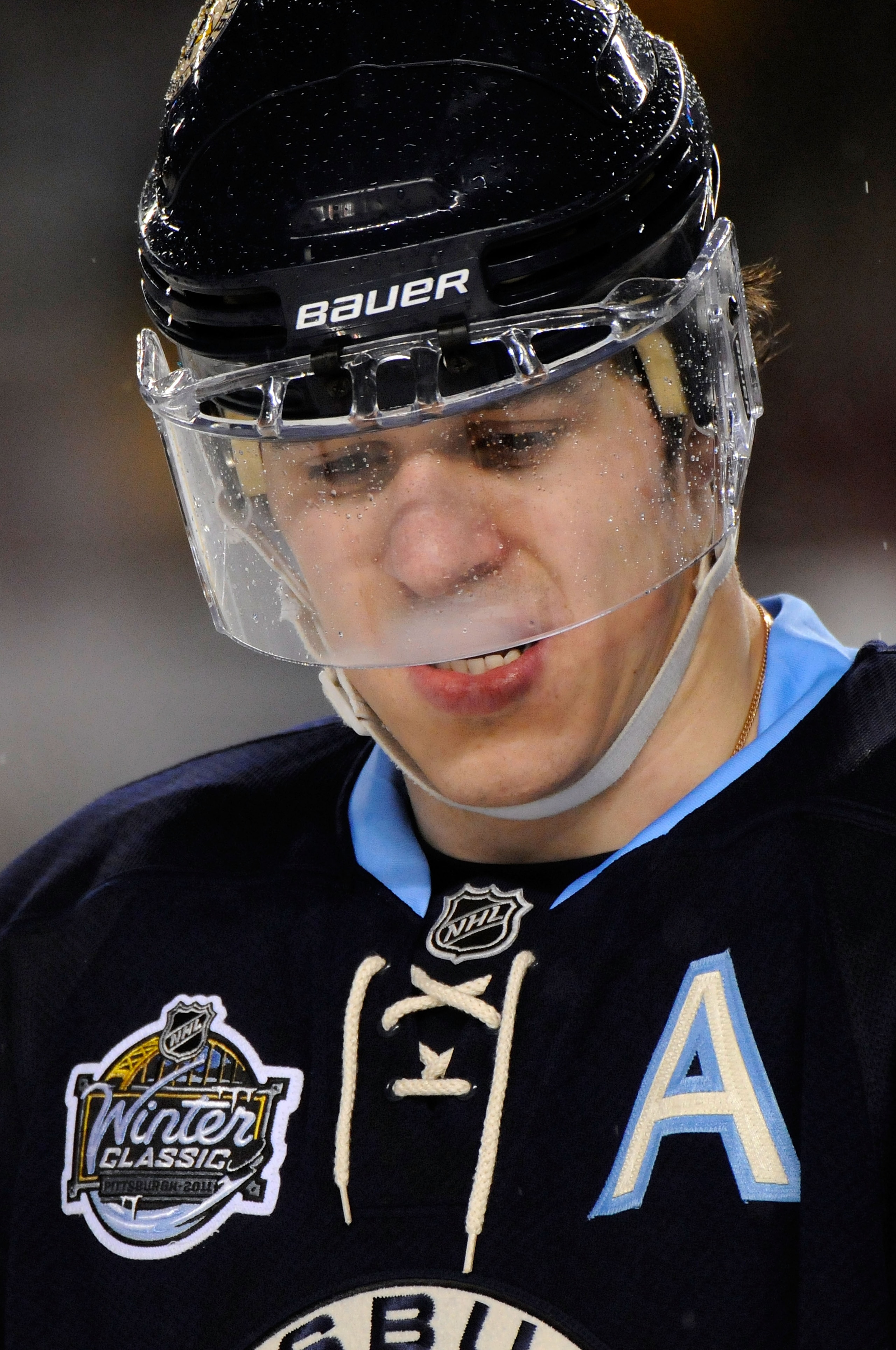 PITTSBURGH, PA - JANUARY 01: Evgeni Malkin #71 of the Pittsburgh Penguins looks on during the third period of the game against the Washington Capitals at the 2011 NHL Bridgestone Winter Classic at Heinz Field on January 1, 2011 in Pittsburgh, Pennsylvani PITTSBURGH, PA - JANUARY 01: Evgeni Malkin #71 of the Pittsburgh Penguins looks on during the third period of the game against the Washington Capitals at the 2011 NHL Bridgestone Winter Classic at Heinz Field on January 1, 2011 in Pittsburgh, Pennsylvani