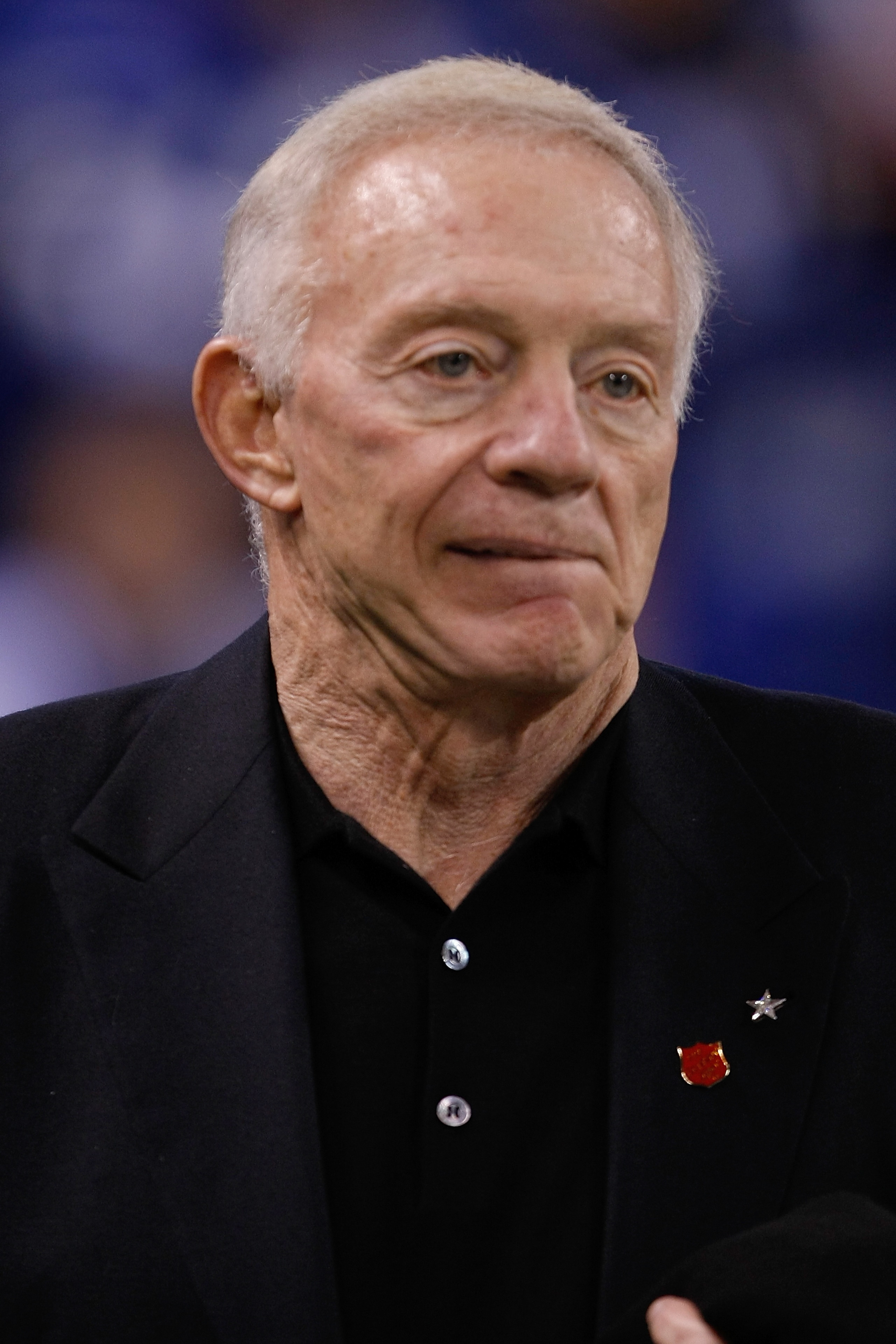 INDIANAPOLIS, IN - DECEMBER 05: Jerry Jones of the Dallas Cowboys looks on in warmups prior to the game against the Indianapolis Colts at Lucas Oil Stadium on December 5, 2010 in Indianapolis, Indiana.  (Photo by Scott Boehm/Getty Images)