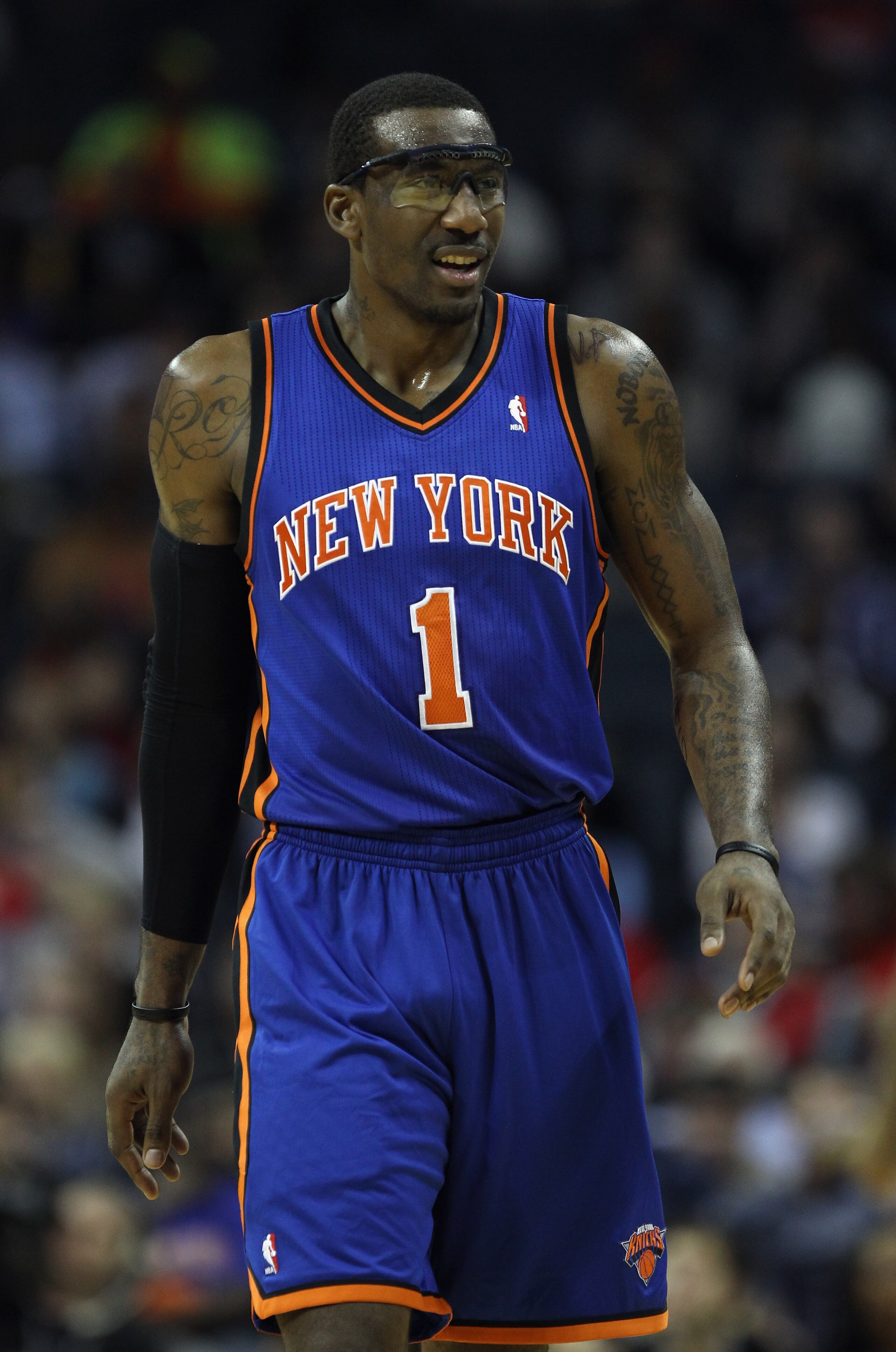 CHARLOTTE, NC - NOVEMBER 24:  Amare Stoudemire #1 of the New York Knicks during his game against the Charlotte Bobcats at Time Warner Cable Arena on November 24, 2010 in Charlotte, North Carolina.  NOTE TO USER: User expressly acknowledges and agrees that
