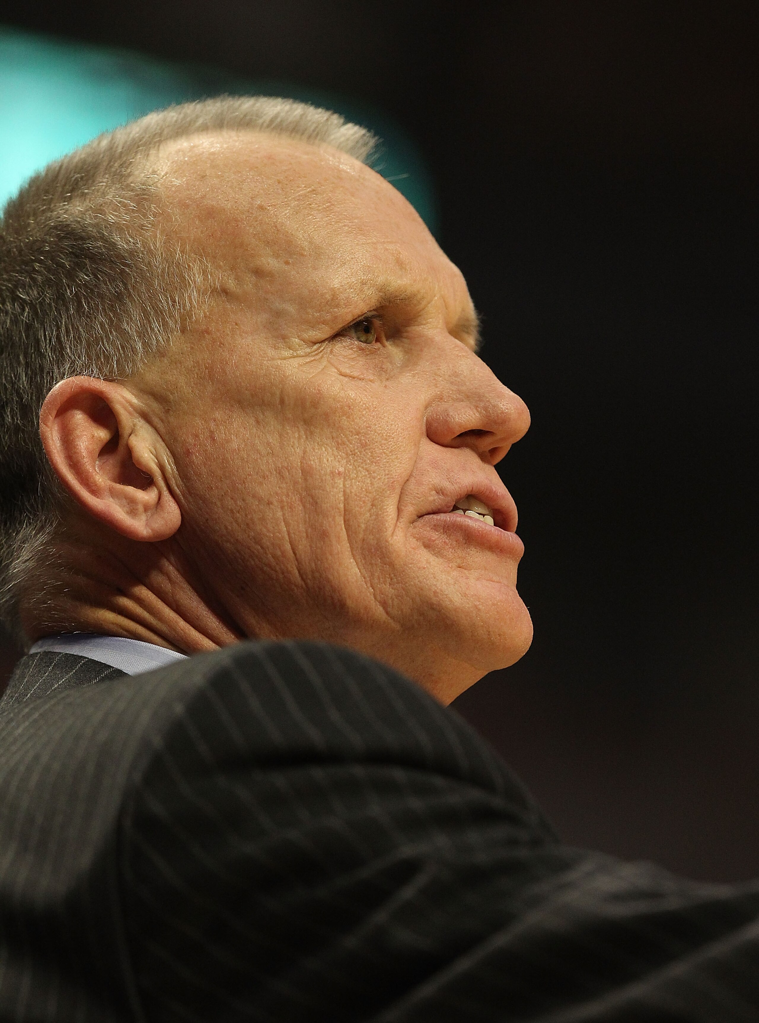 CHICAGO, IL - DECEMBER 21: Head coach Doug Collins of the Philadelphia 76ers gives instructions to his team against the Chicago Bulls at the United Center on December 21, 2010 in Chicago, Illinois. The Bulls defeated the 76ers 121-76. NOTE TO USER: User e