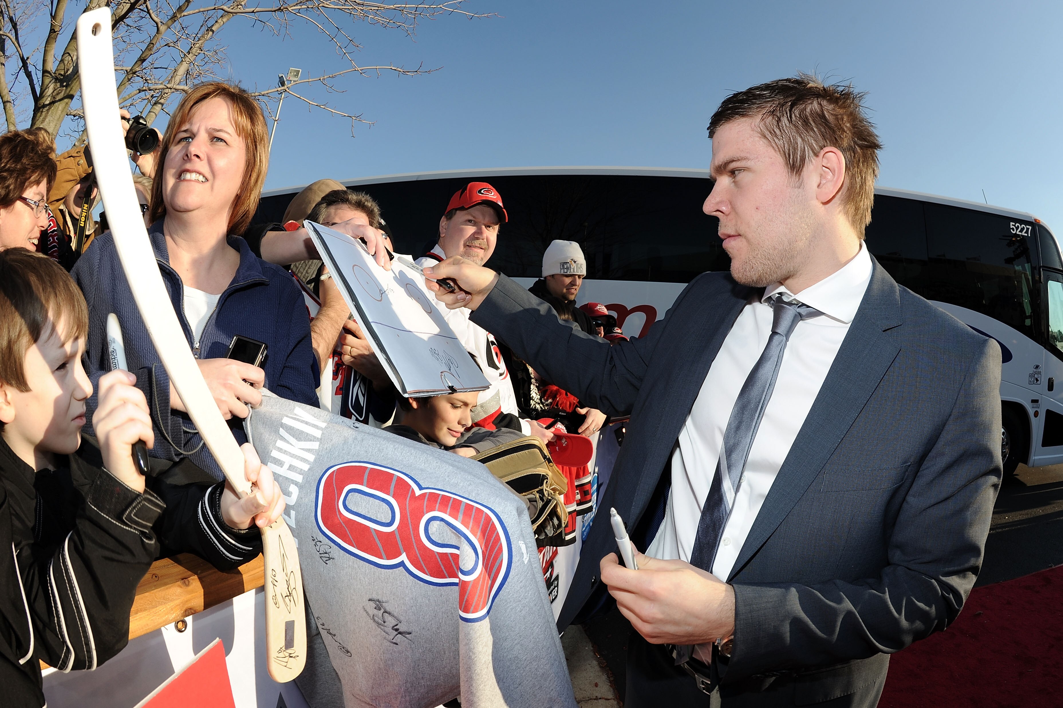 RALEIGH, NC - JANUARY 29:  Paul Stastny #26 of the Colorado Avalanche arrives at the NHL All-Star red carpet part of 2011 NHL All-Star Weekend on January 29, 2011 in Raleigh, North Carolina.  (Photo by Harry How/Getty Images)