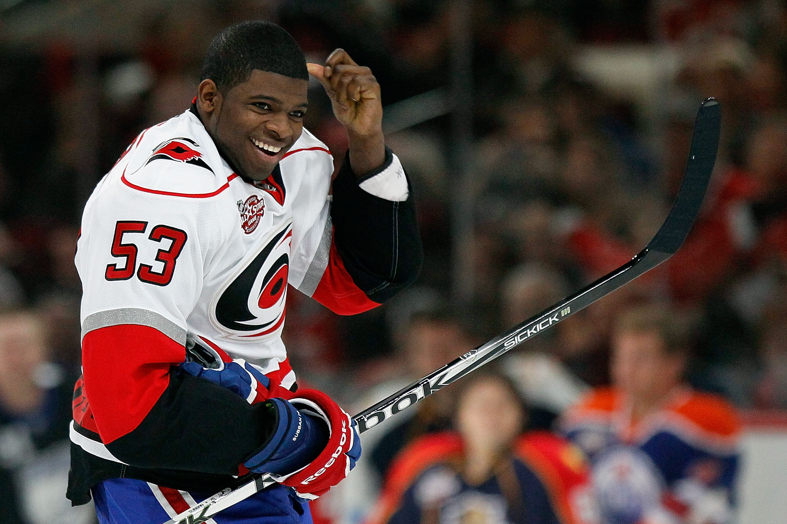 RALEIGH, NC - JANUARY 29:  P.K. Subban #76 of the Montreal Canadiens wears a Skinner jersey in the breakaway challenge during the Honda NHL SuperSkills competition part of 2011 NHL All-Star Weekend at the RBC Center on January 29, 2011 in Raleigh, North C