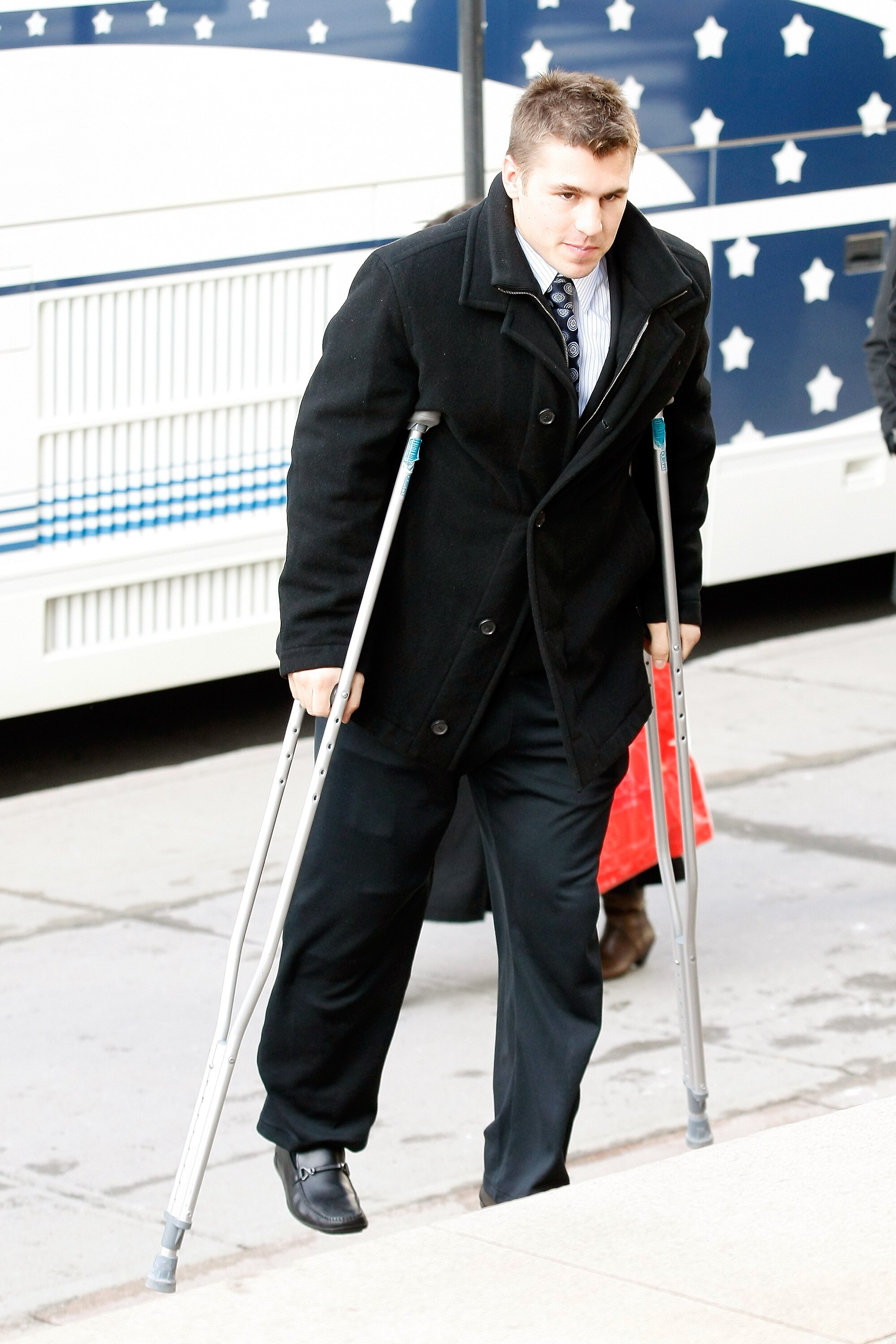MONTREAL, CANADA - NOVEMBER 29:  New Jersey Devils forward Zach Parise arrives at the memorial service for former NHL coach Pat Burns at the Mary, Queen of the World Cathedral on November 29, 2010 in Montreal, Quebec, Canada.  (Photo by Richard Wolowicz/G
