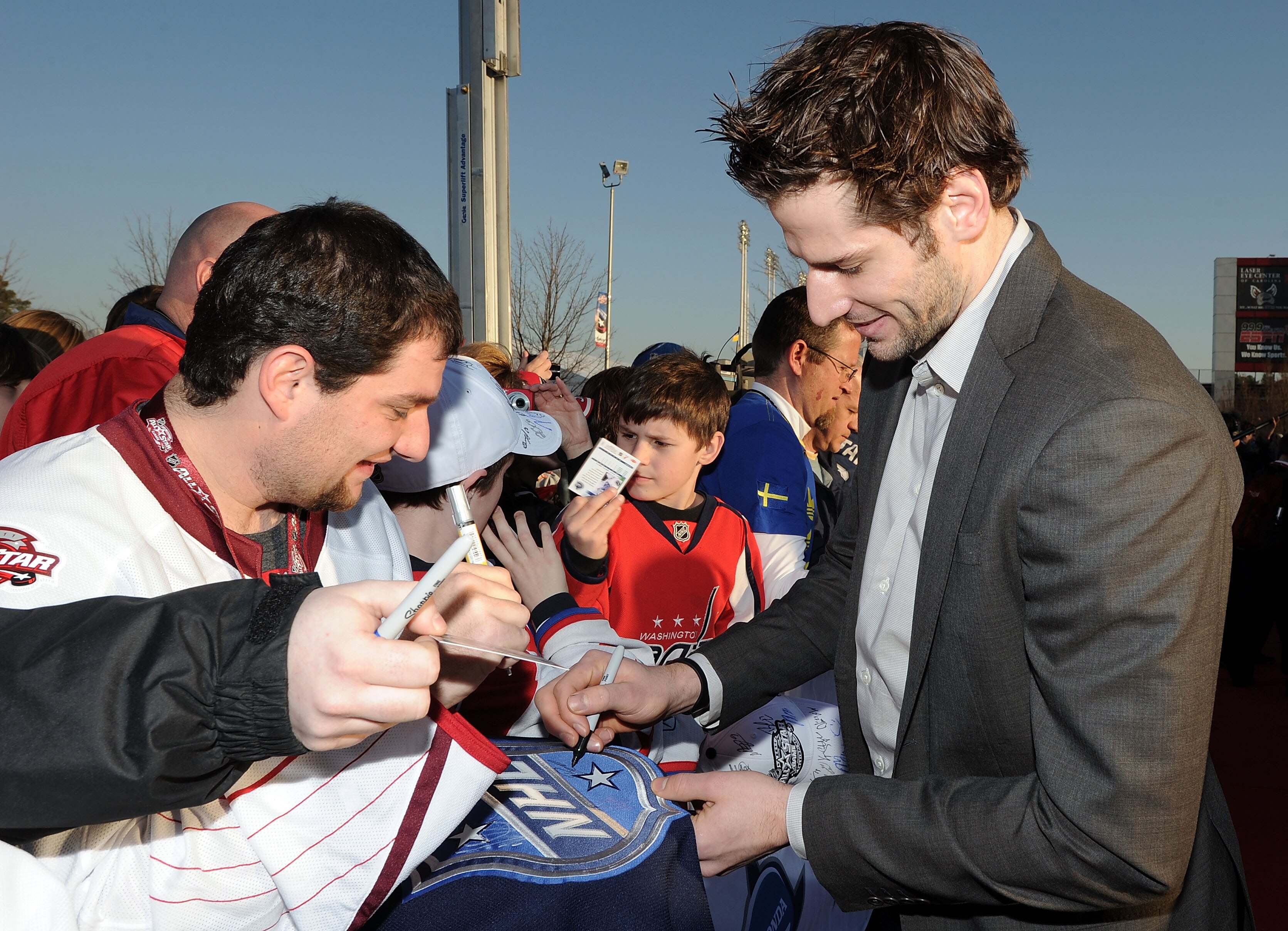 RALEIGH, NC - JANUARY 29:  Ryan Kesler of the Vancouver Canucks and Team Staal arrives at the NHL All-Star red carpet part of 2011 NHL All-Star Weekend on January 29, 2011 in Raleigh, North Carolina.  (Photo by Harry How/Getty Images)