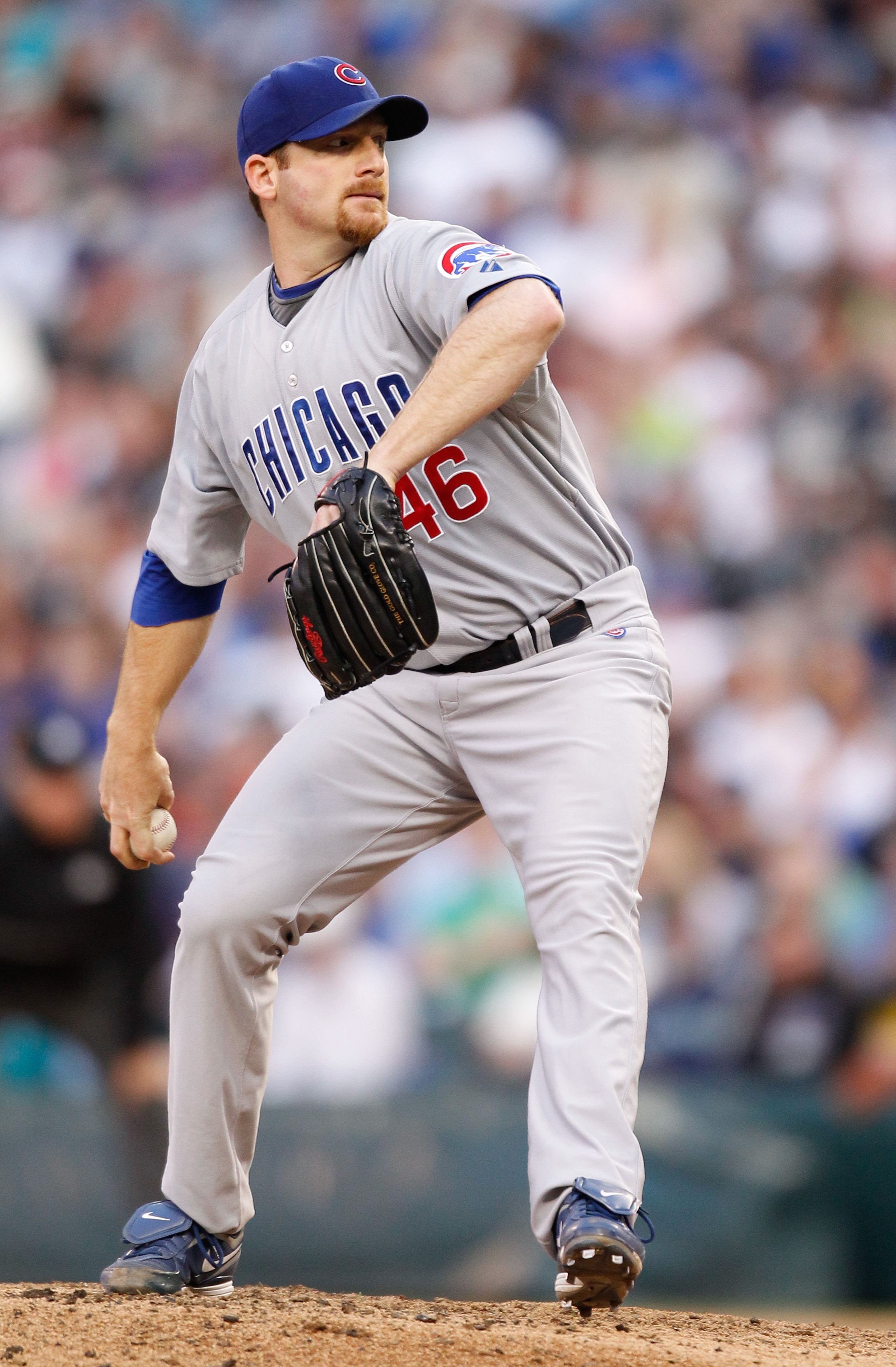 SEATTLE - JUNE 22:  Starting pitcher Ryan Dempster #46 of the Chicago Cubs pitches against the Seattle Mariners on June 22, 2010 at Safeco Field in Seattle, Washington. (Photo by Otto Greule Jr/Getty Images)