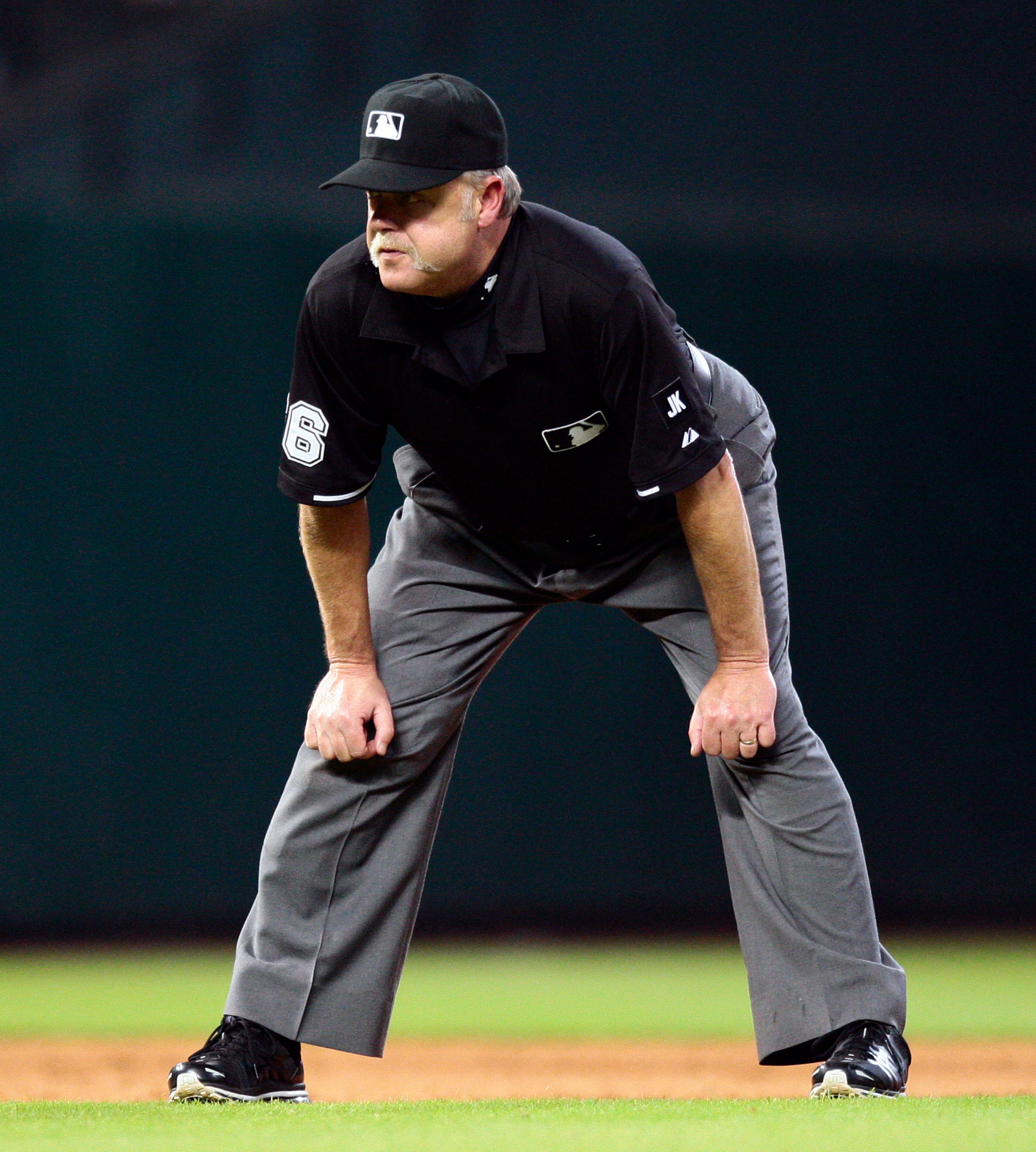 HOUSTON - JUNE 18: Second base umpire Jim Joyce looks towards home during the game between the Texas Rangers and Houston Astros at Minute Maid Park on June 18, 2010 in Houston, Texas. (Photo by Bob Levey/Getty Images) HOUSTON - JUNE 18: Second base umpire Jim Joyce looks towards home during the game between the Texas Rangers and Houston Astros at Minute Maid Park on June 18, 2010 in Houston, Texas. (Photo by Bob Levey/Getty Images)