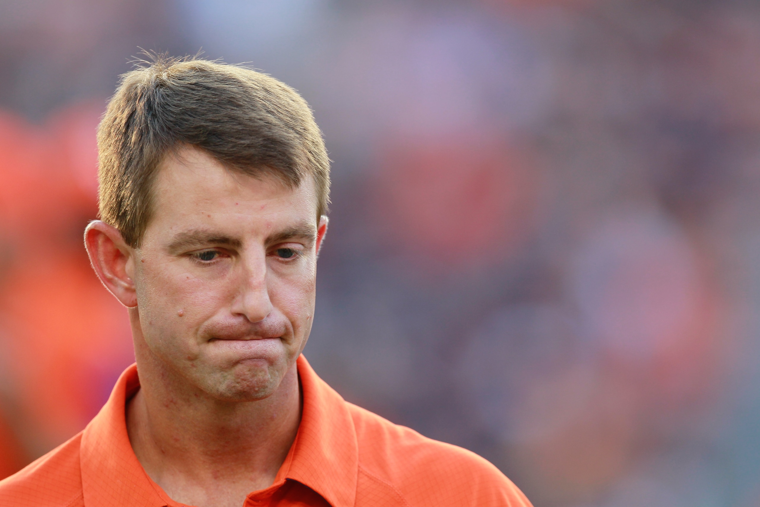AUBURN, AL - SEPTEMBER 18:  Head coach Dabo Swinney of the Clemson Tigers against the Auburn Tigers at Jordan-Hare Stadium on September 18, 2010 in Auburn, Alabama.  (Photo by Kevin C. Cox/Getty Images)