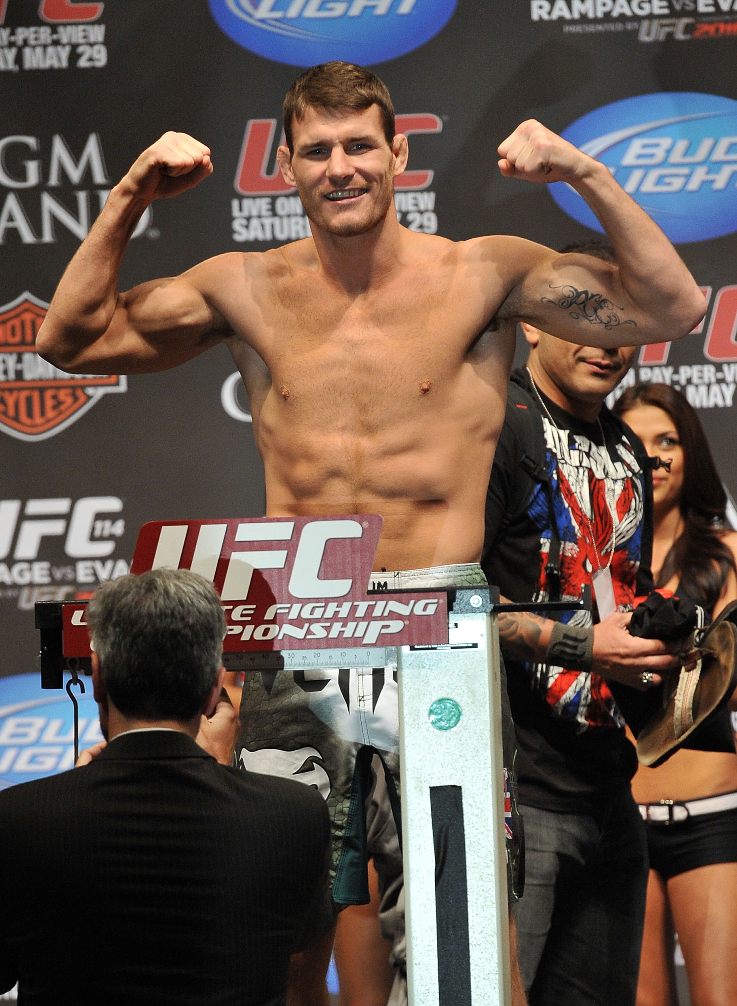 LAS VEGAS - MAY 28:  UFC fighter Michael Bisping weighs in for his fight against UFC fighter Dan Miller at UFC 114: Rampage versus Rashad at the Mandalay Bay Hotel on May 28, 2010 in Las Vegas, Nevada.  (Photo by Jon Kopaloff/Getty Images)