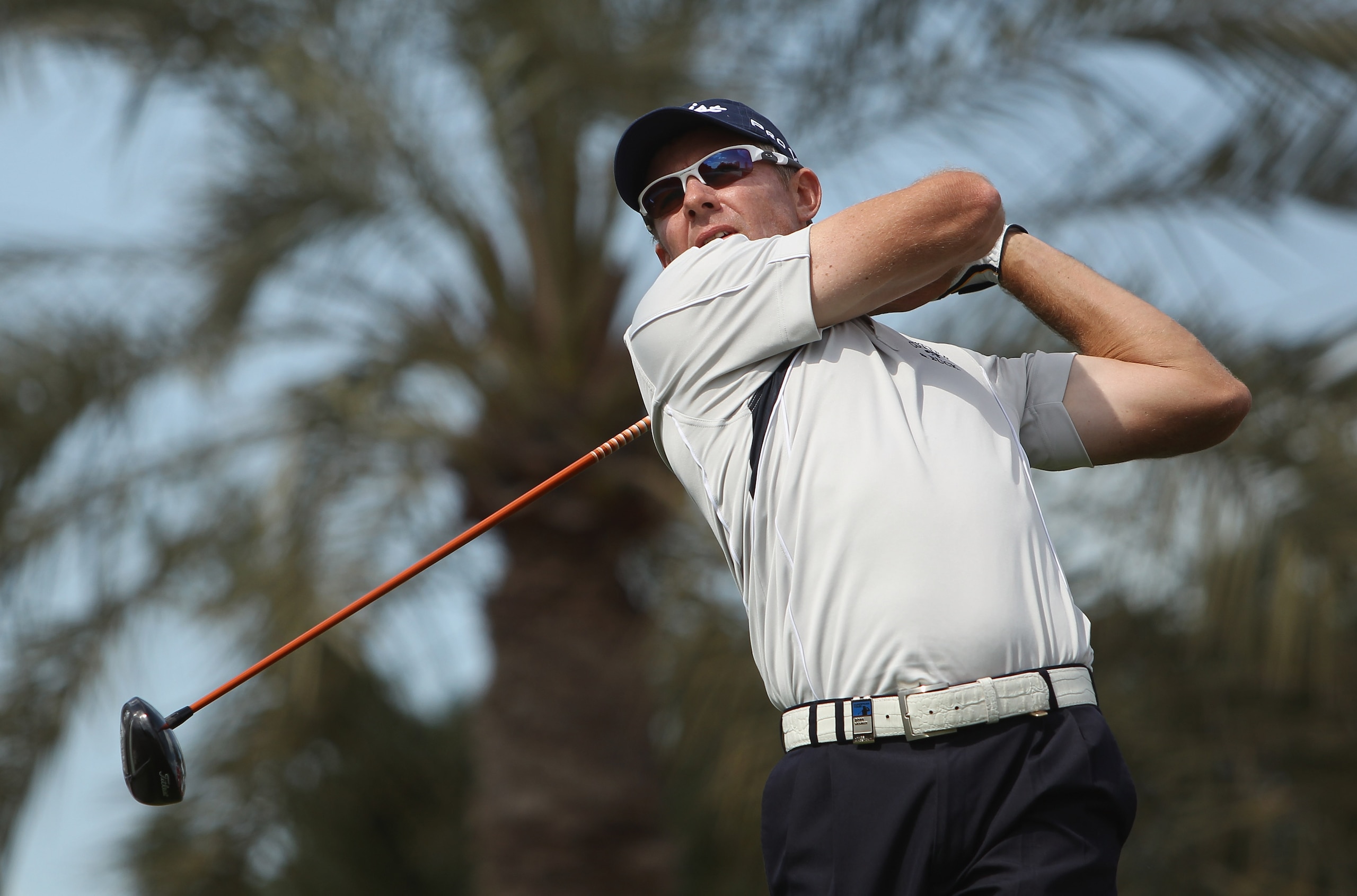 DUBAI, UNITED ARAB EMIRATES - FEBRUARY 13:  James Kingston of South Africa in action during the final round for the 2011 Omega Dubai desert Classic held on the Majilis Course at the Emirates Golf Club on February 13, 2011 in Dubai, United Arab Emirates.