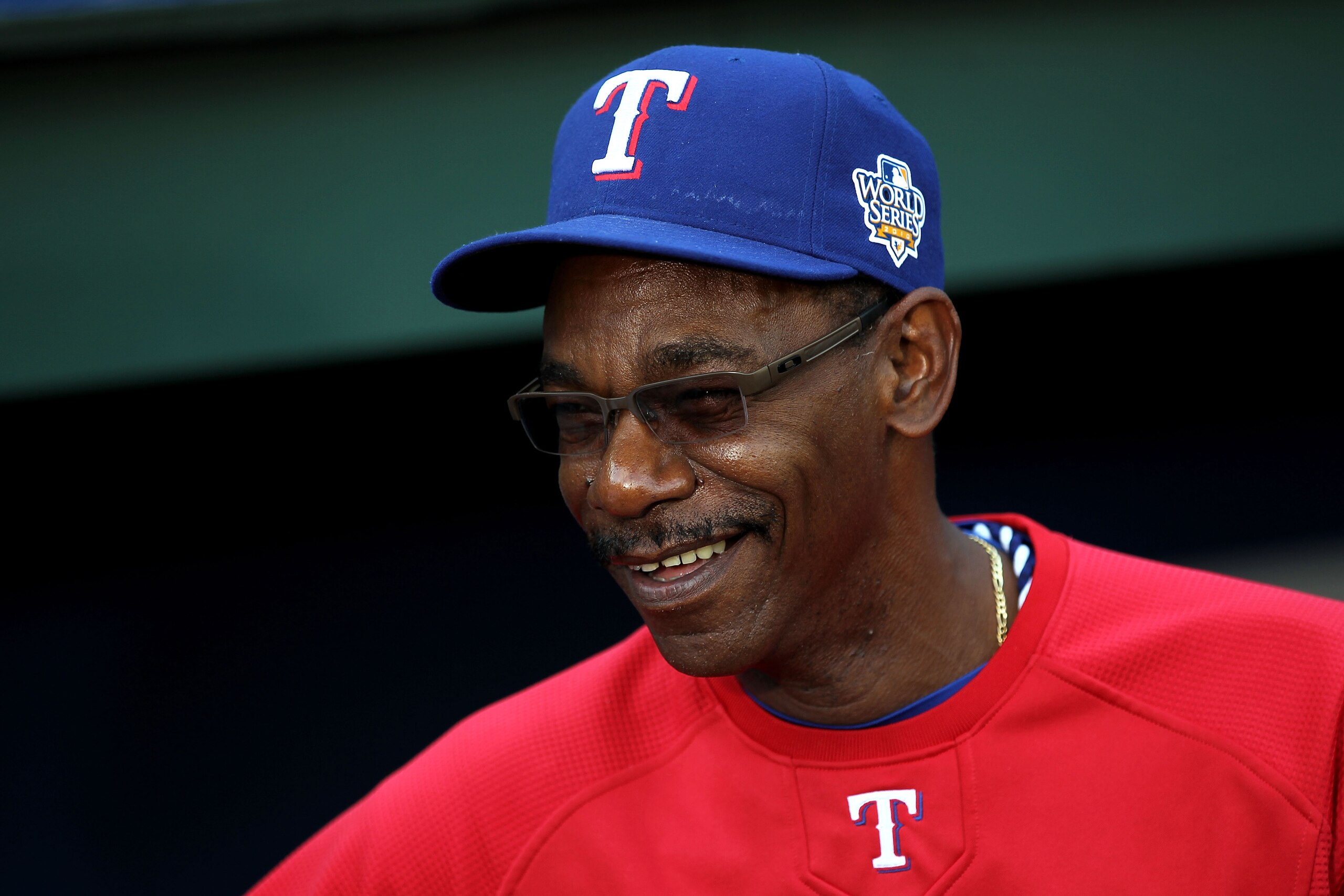ARLINGTON, TX - OCTOBER 31:  Manager Ron Washington of the Texas Rangers waits to take on the San Francisco Giants in Game Four of the 2010 MLB World Series at Rangers Ballpark in Arlington on October 31, 2010 in Arlington, Texas.  (Photo by Doug Pensinge