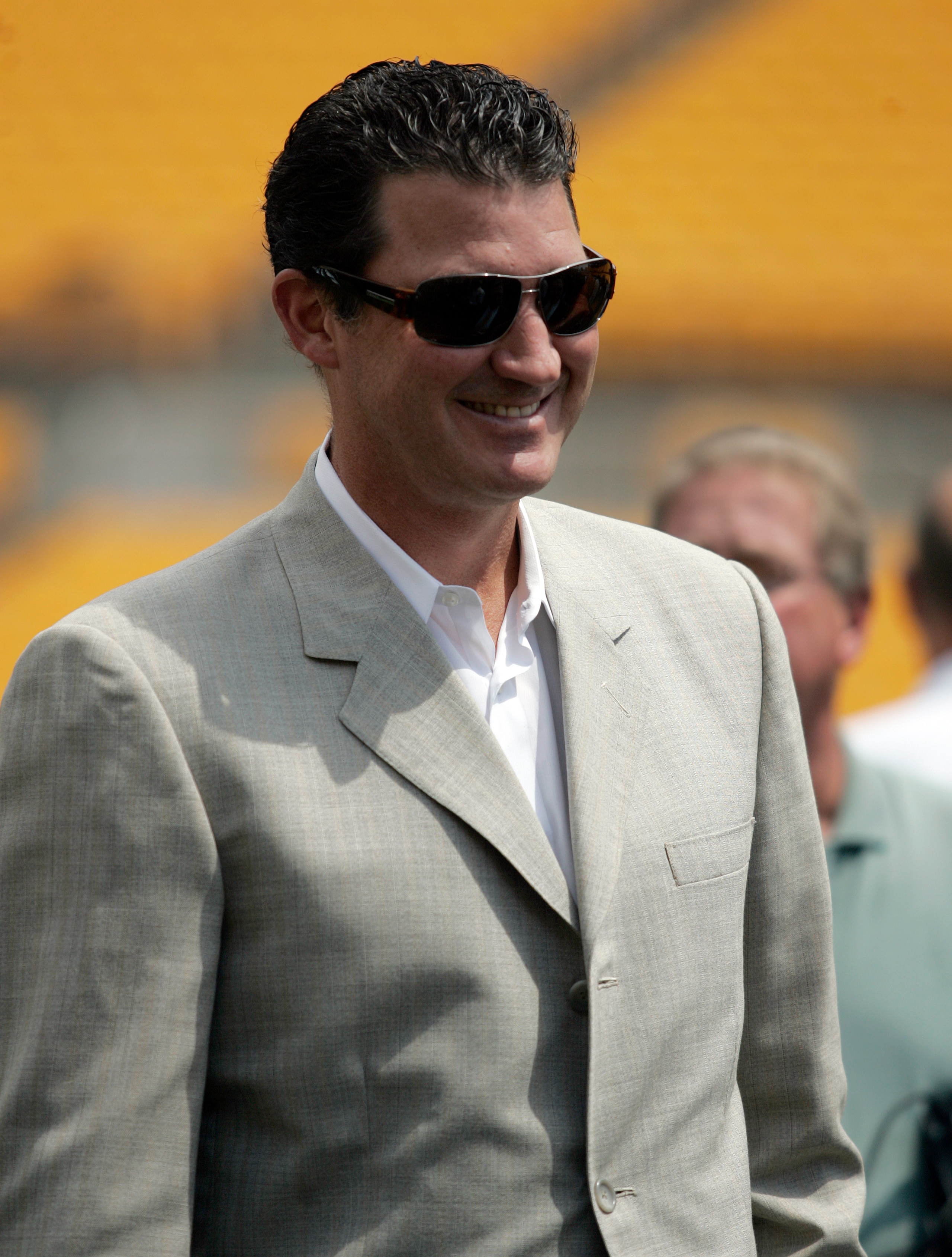 PITTSBURGH - JULY 27:  Mario Lemieux addresses the media at the 2011 Bridgestone NHL Winter Classic press conference on July 27, 2010 at Heinz Field in Pittsburgh, Pennsylvania.  (Photo by Justin K. Aller/Getty Images)