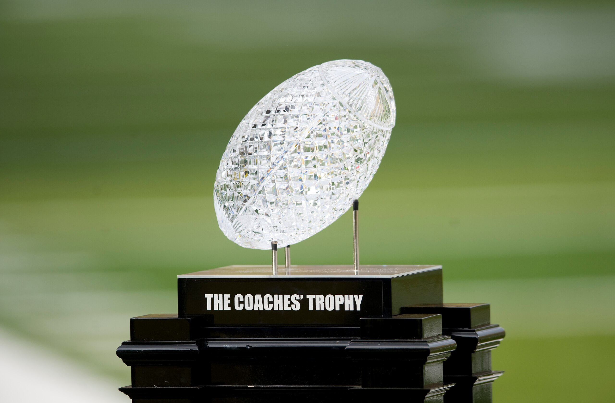 EUGENE, OR - NOVEMBER 06: The AFCA National Championship Trophy is displayed on the the field before the game between the Oregon Ducks and the Washington Huskies at Autzen Stadium on November 6, 2010 in Eugene, Oregon. (Photo by Steve Dykes/Getty Images)