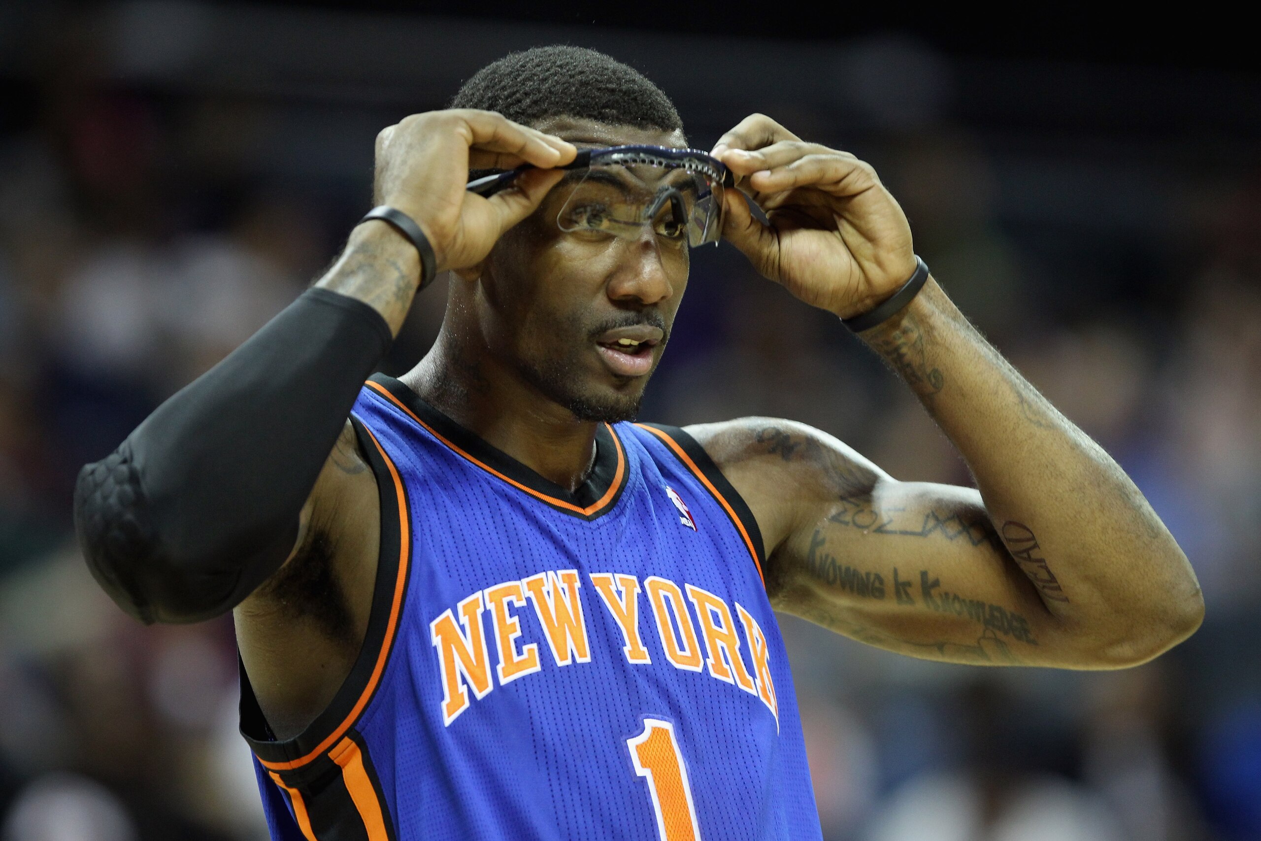 CHARLOTTE, NC - NOVEMBER 24:  Amare Stoudemire #1 of the New York Knicks during his game against the Charlotte Bobcats at Time Warner Cable Arena on November 24, 2010 in Charlotte, North Carolina.  NOTE TO USER: User expressly acknowledges and agrees that