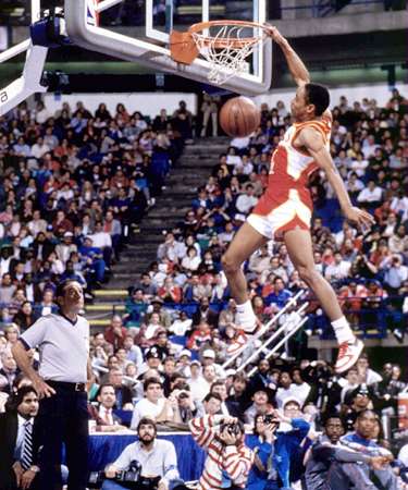 Feb. 8, 1986 – Spud Webb wins the 1986 NBA Slam Dunk Competition