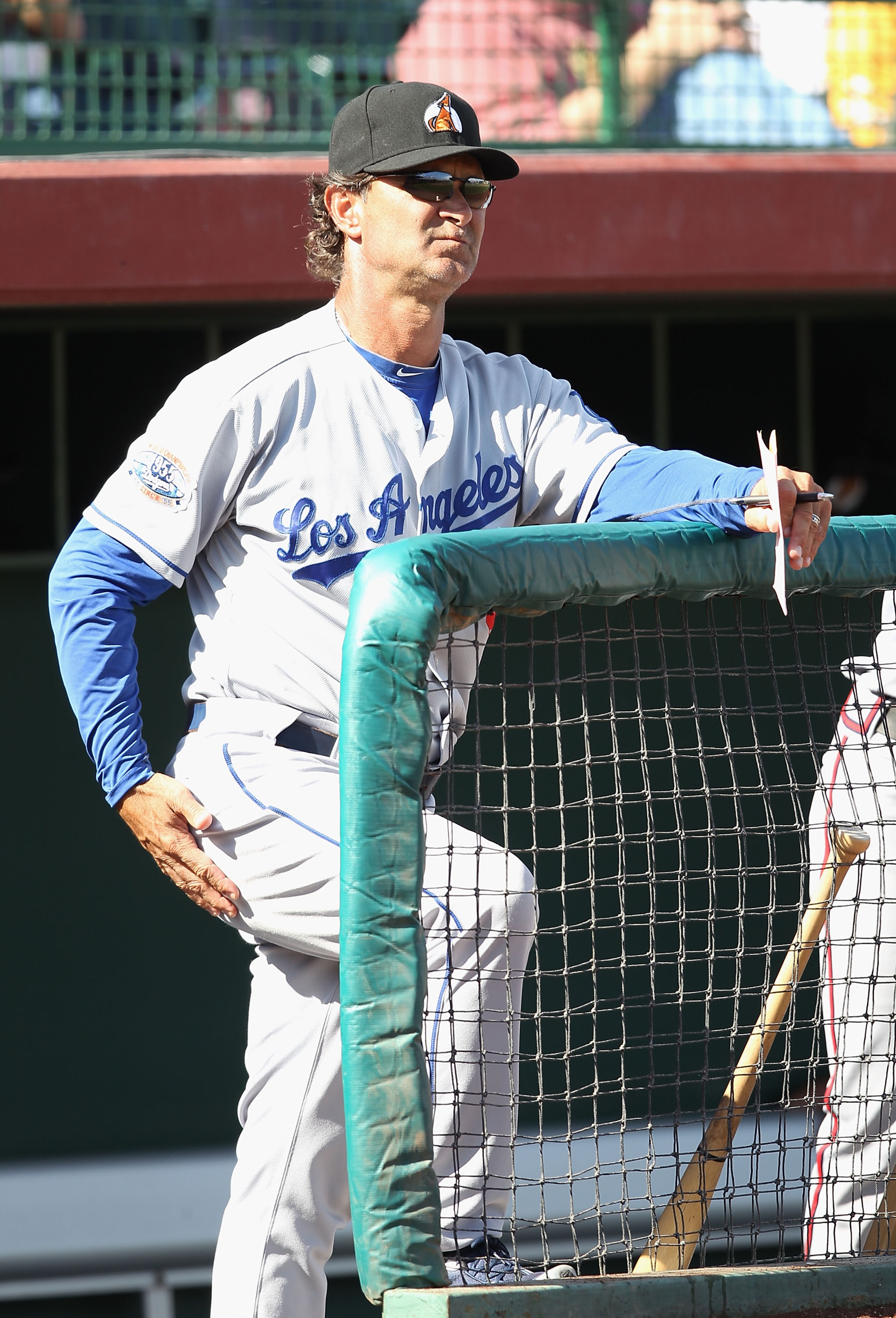 SCOTTSDALE, AZ - OCTOBER 23:  Los Angeles Dodgers manager Don Mattingly coaches for the Phoenix Desert Dogs during the AZ Fall League game against the Scottsdale Scorpions at Scottsdale Stadium on October 23, 2010 in Scottsdale, Arizona.  (Photo by Christ
