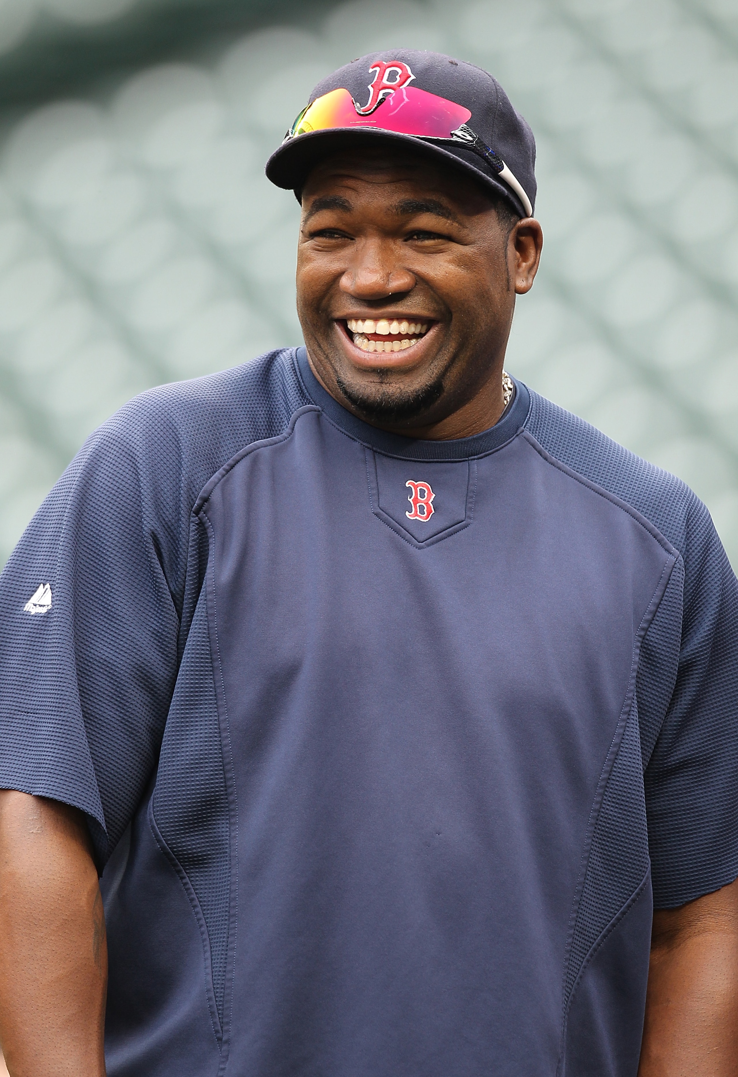 SEATTLE - SEPTEMBER 15:  David Ortiz #34 of the Boston Red Sox smiles during batting practice prior to the game against the Seattle Mariners at Safeco Field on September 15, 2010 in Seattle, Washington. (Photo by Otto Greule Jr/Getty Images)