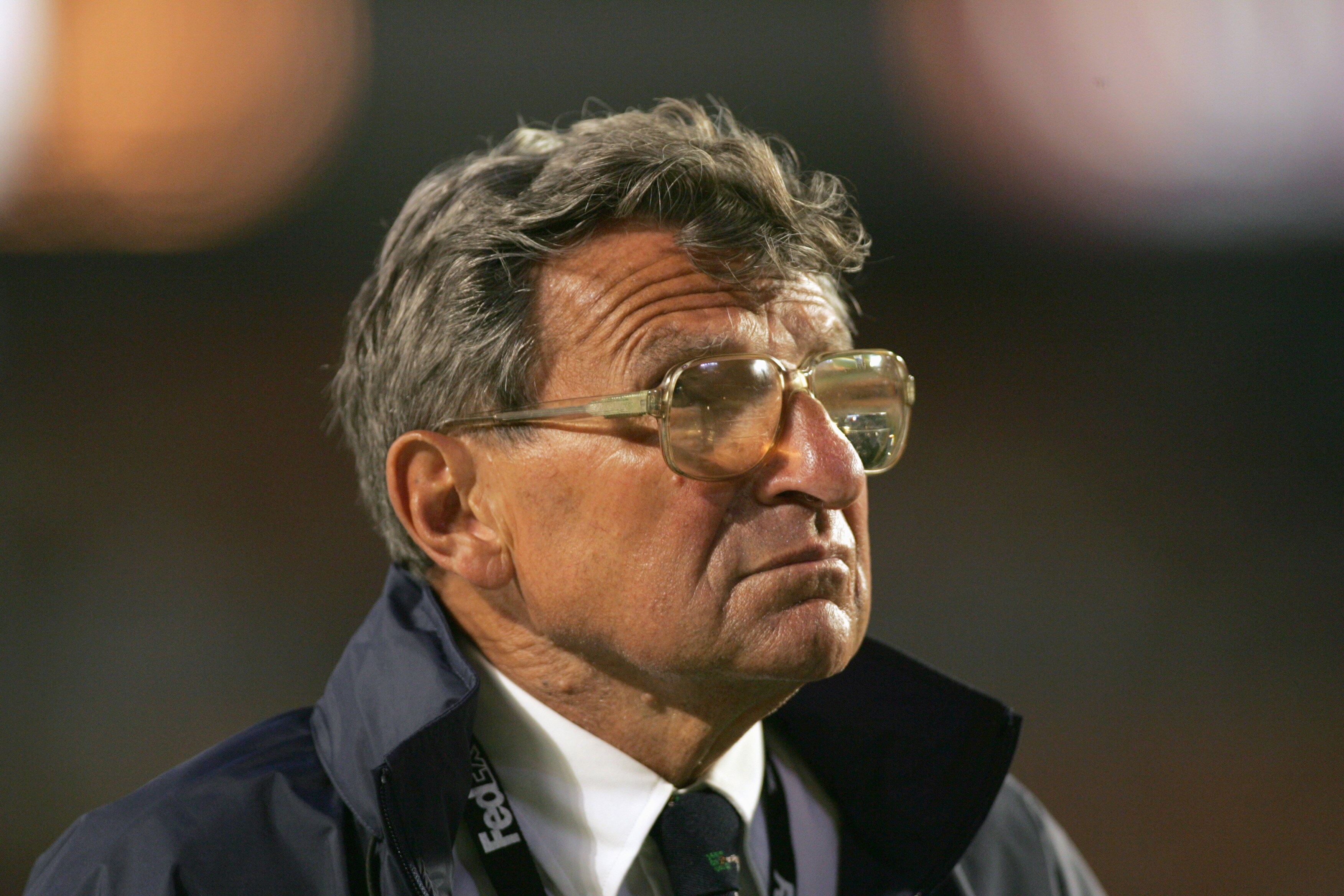 MIAMI GARDENS, FL - JANUARY 3:  Head coach Joe Paterno of the Penn State Nittany Lions looks on from the sidelines during the 72nd Fed Ex Orange Bowl against the Florida State Seminoles at Dolphins Stadium on January 3, 2005 in Miami Gardens, Florida. Pen