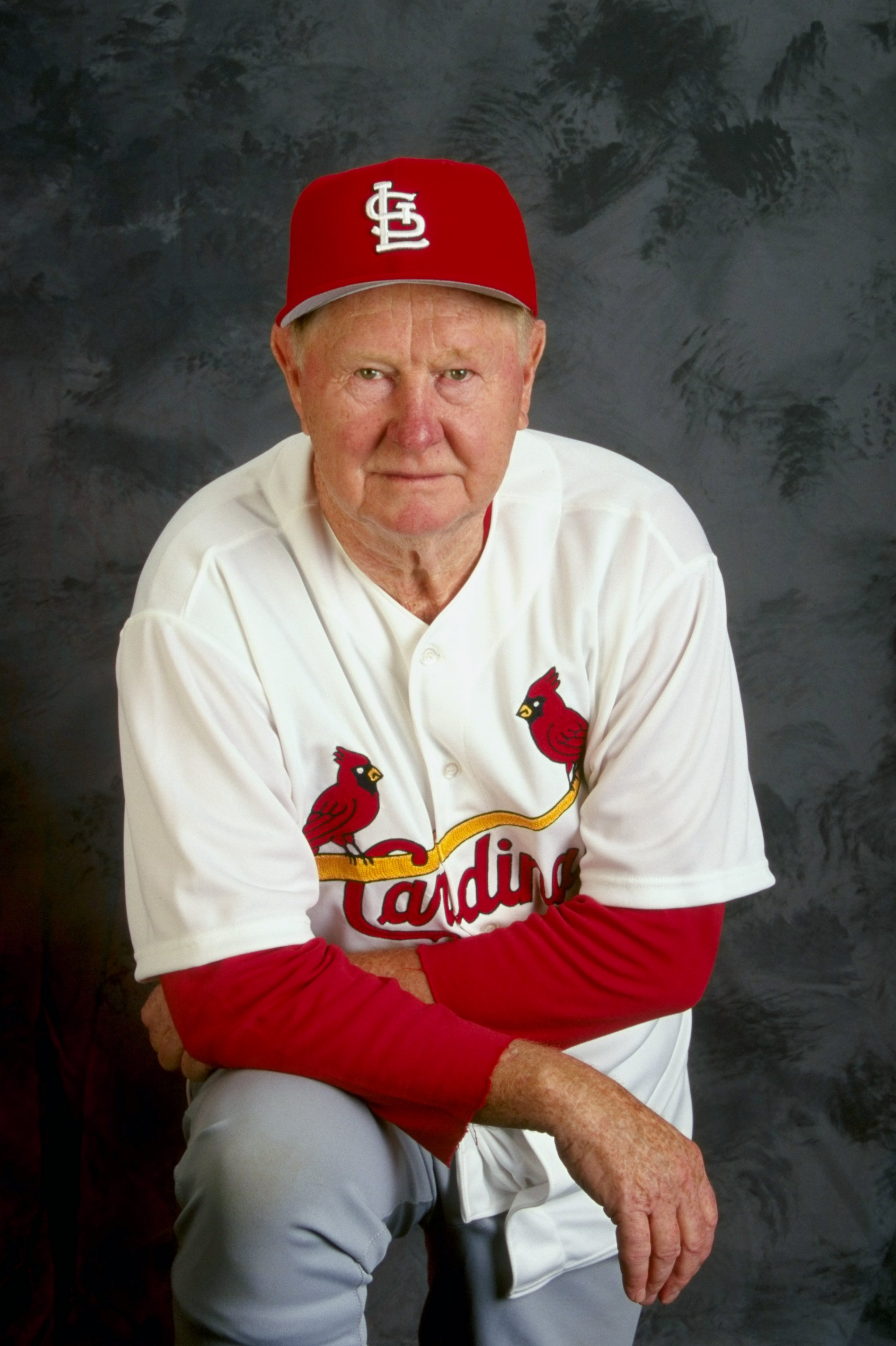 Former St. Louis Cardinals manager Whitey Herzog approves of the first  pitch he threw on Whitey Herzog Night prior to a game between the Milwaukee  Brewers and the St. Louis Cardinals at