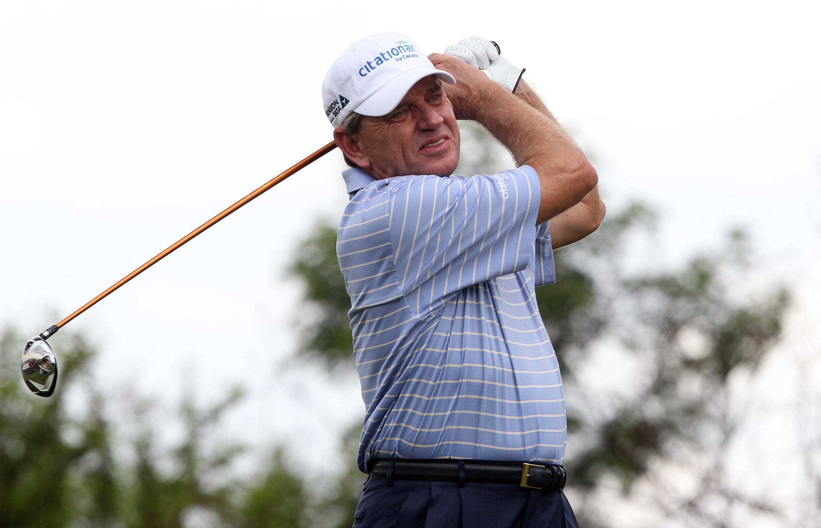 SUN CITY, SOUTH AFRICA - DECEMBER 02: Nick Price of Zimbabwe in action during day 1 of the 2010 Nedbank Golf Challenge at the Gary Player Country Club Course on December 2, 2010 in Sun City, South Africa.  (Photo by Luke Walker/Gallo Images/Getty Images)