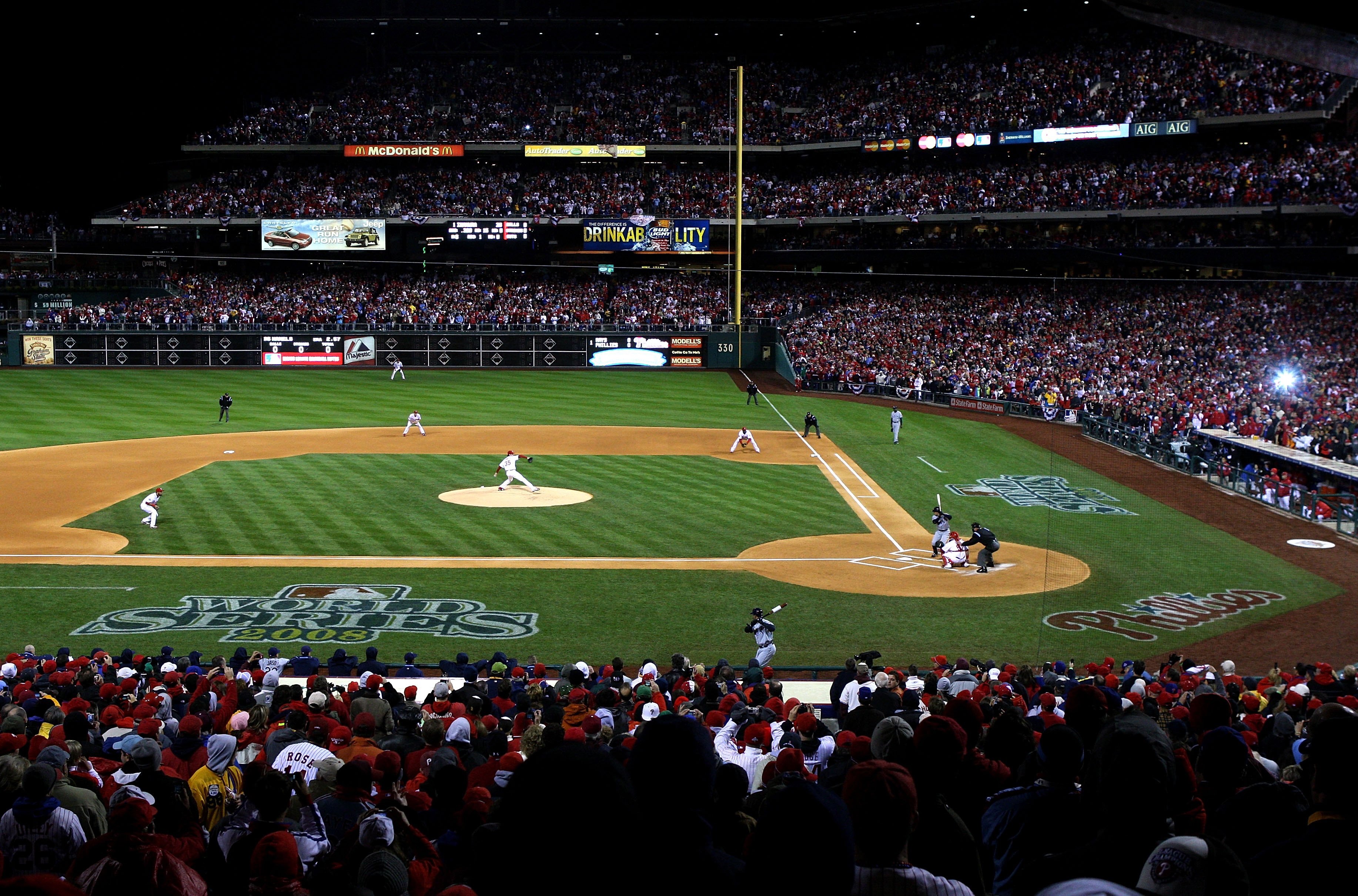 PHILADELPHIA - OCTOBER 27:  Starting pitcher Cole Hamels #35 of the Philadelphia Phillies throws a pitch against Akinori Iwamura #1 of the Tampa Bay Rays during game five of the 2008 MLB World Series on October 27, 2008 at Citizens Bank Park in Philadelph