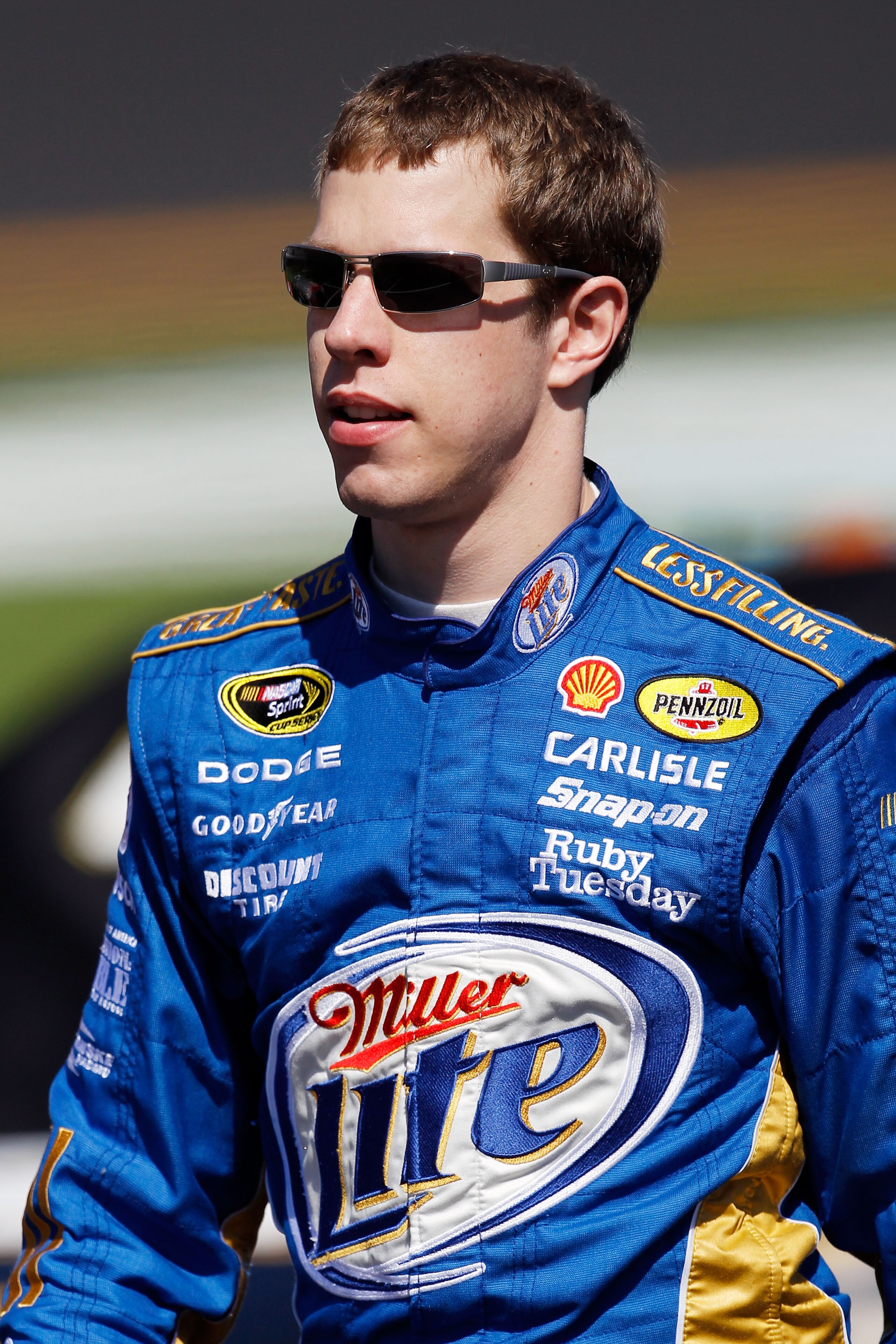 DAYTONA BEACH, FL - FEBRUARY 13:  Brad Keselowski, driver of the #2 Miller Lite Dodge, looks on during qualifying for the NASCAR Sprint Cup Series Daytona 500 at Daytona International Speedway on February 13, 2011 in Daytona Beach, Florida.  (Photo by Tom