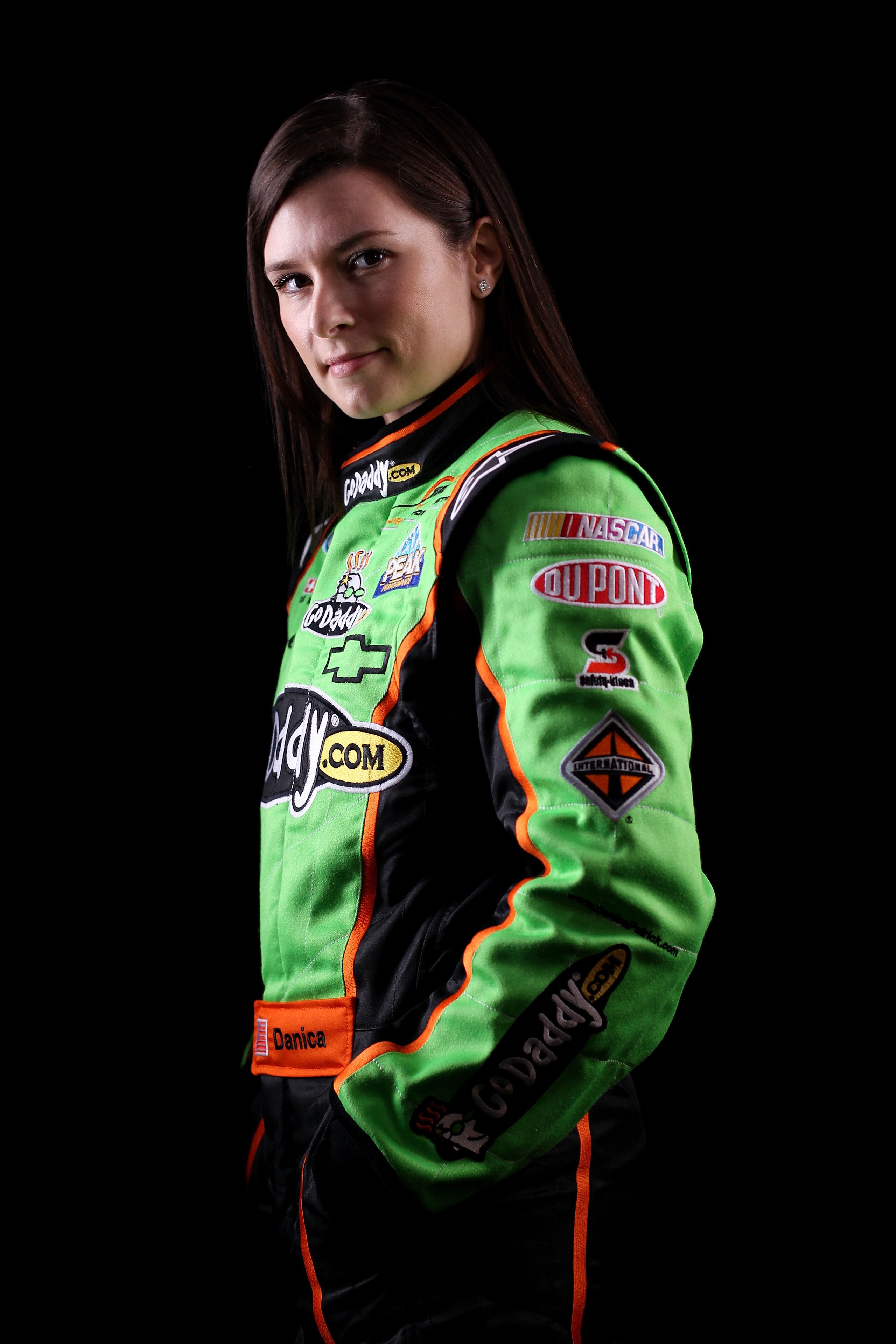 DAYTONA BEACH, FL - FEBRUARY 10:  Danica Patrick, driver of the #7 GoDaddy.com Chevrolet, poses during the 2011 NASCAR Nationwide Series Media Day at Daytona International Speedway on February 10, 2011 in Daytona Beach, Florida.  (Photo by Nick Laham/Gett