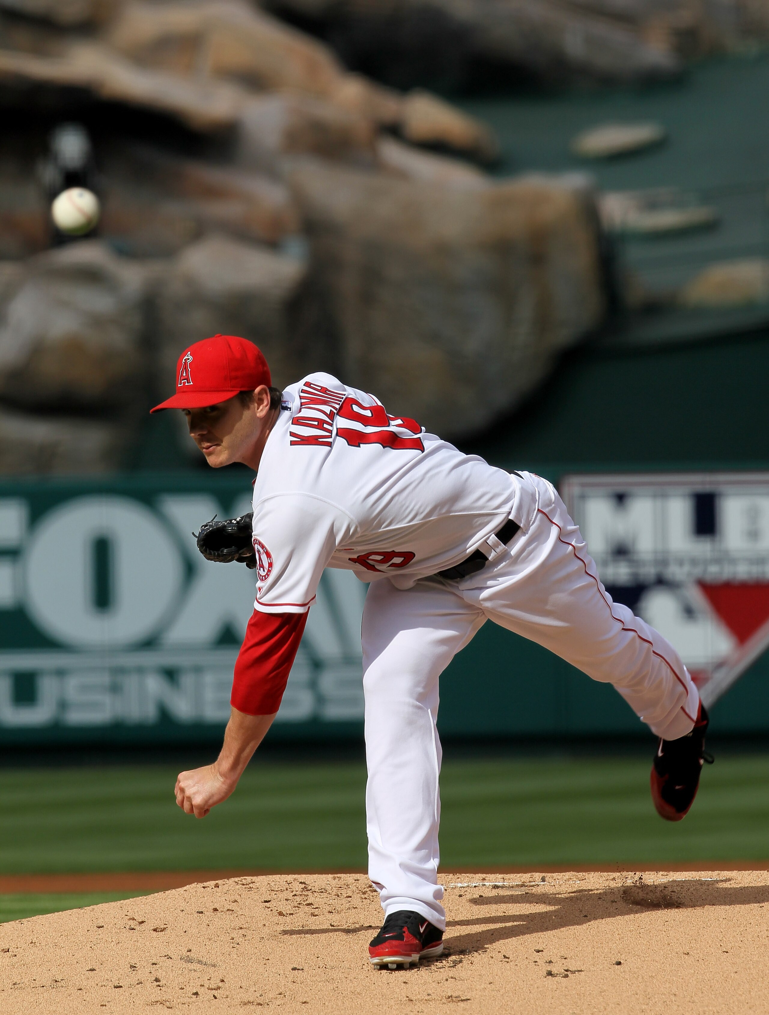 ANAHEIM, CA - SEPTEMBER 08: Scott Zazmir #19 of the Los Angeles Angels of Anaheim throws a pitch against the Cleveland Indians on September 8, 2010 at Angel Stadium in Anaheim, California. (Photo by Stephen Dunn/Getty Images) ANAHEIM, CA - SEPTEMBER 08: Scott Zazmir #19 of the Los Angeles Angels of Anaheim throws a pitch against the Cleveland Indians on September 8, 2010 at Angel Stadium in Anaheim, California. (Photo by Stephen Dunn/Getty Images)