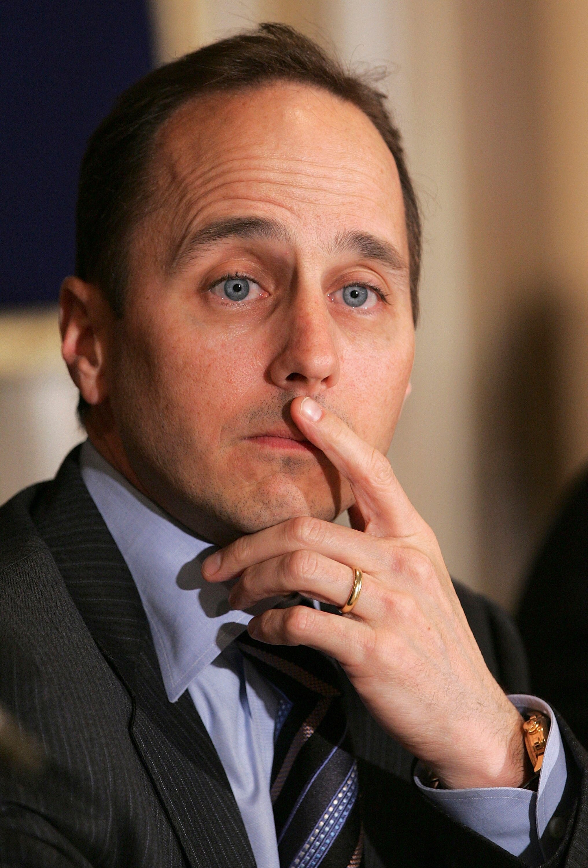 TOKYO - FEBRUARY 1: Brian Cashman, Senior V.P. & General Manager of the New York Yankees, attends a press conference at Foreign Correspondents' Club of Japan on February 1, 2007 in Tokyo, Japan. Cashman and Levine are on the final leg of an Asian journey