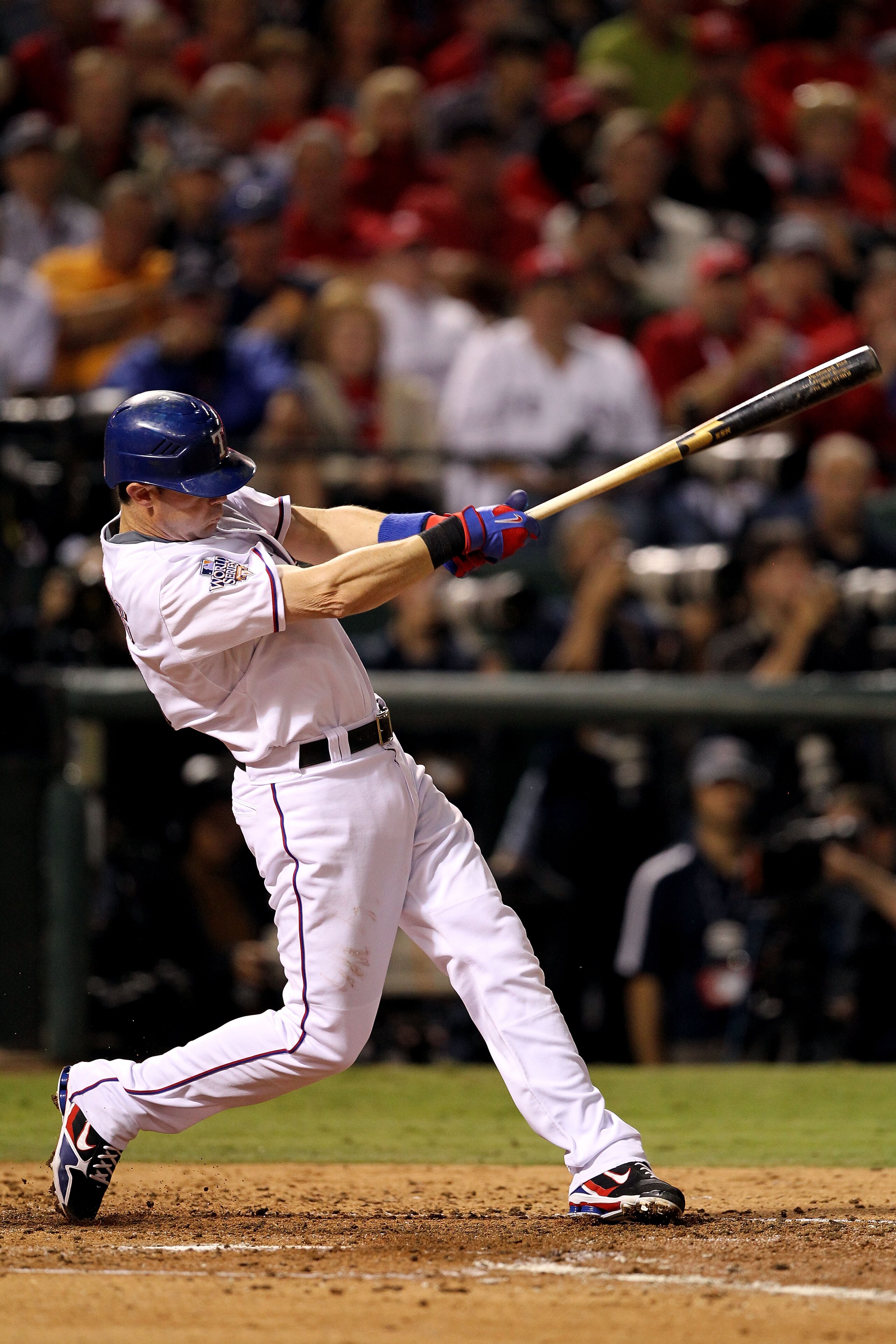 ARLINGTON, TX - NOVEMBER 01: Michael Young #10 of the Texas Rangers bats against the San Francisco Giants in Game Five of the 2010 MLB World Series at Rangers Ballpark in Arlington on November 1, 2010 in Arlington, Texas. (Photo by Ronald Martinez/Getty ARLINGTON, TX - NOVEMBER 01: Michael Young #10 of the Texas Rangers bats against the San Francisco Giants in Game Five of the 2010 MLB World Series at Rangers Ballpark in Arlington on November 1, 2010 in Arlington, Texas. (Photo by Ronald Martinez/Getty