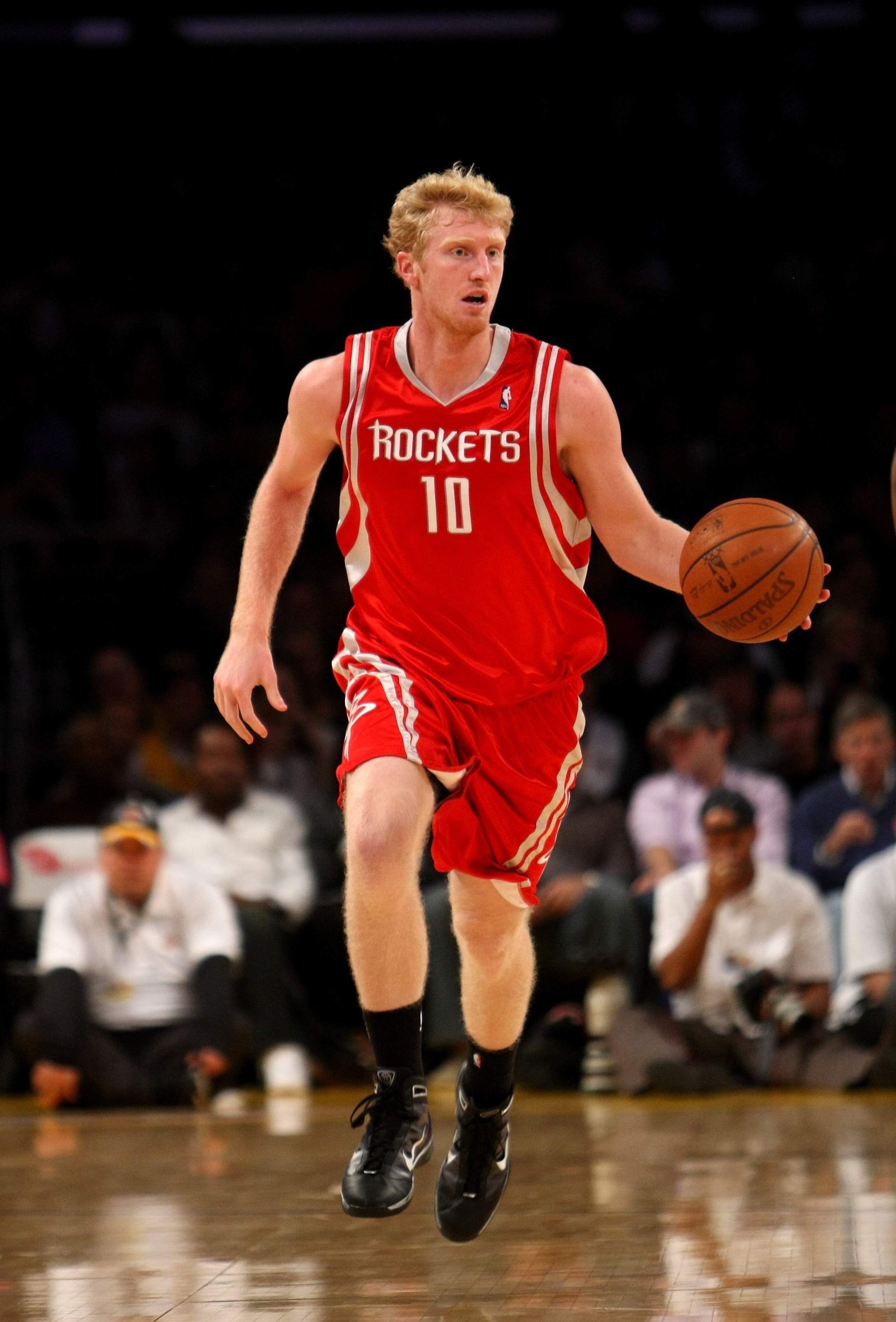 LOS ANGELES, CA - NOVEMBER 15: Chase Budinger #10 of the Houston Rockets advances the ball against the Los Angeles Lakers on November 15, 2009 at Staples Center in Los Angeles, California.  The Rockets won 101-91.  NOTE TO USER: User expressly acknowledge