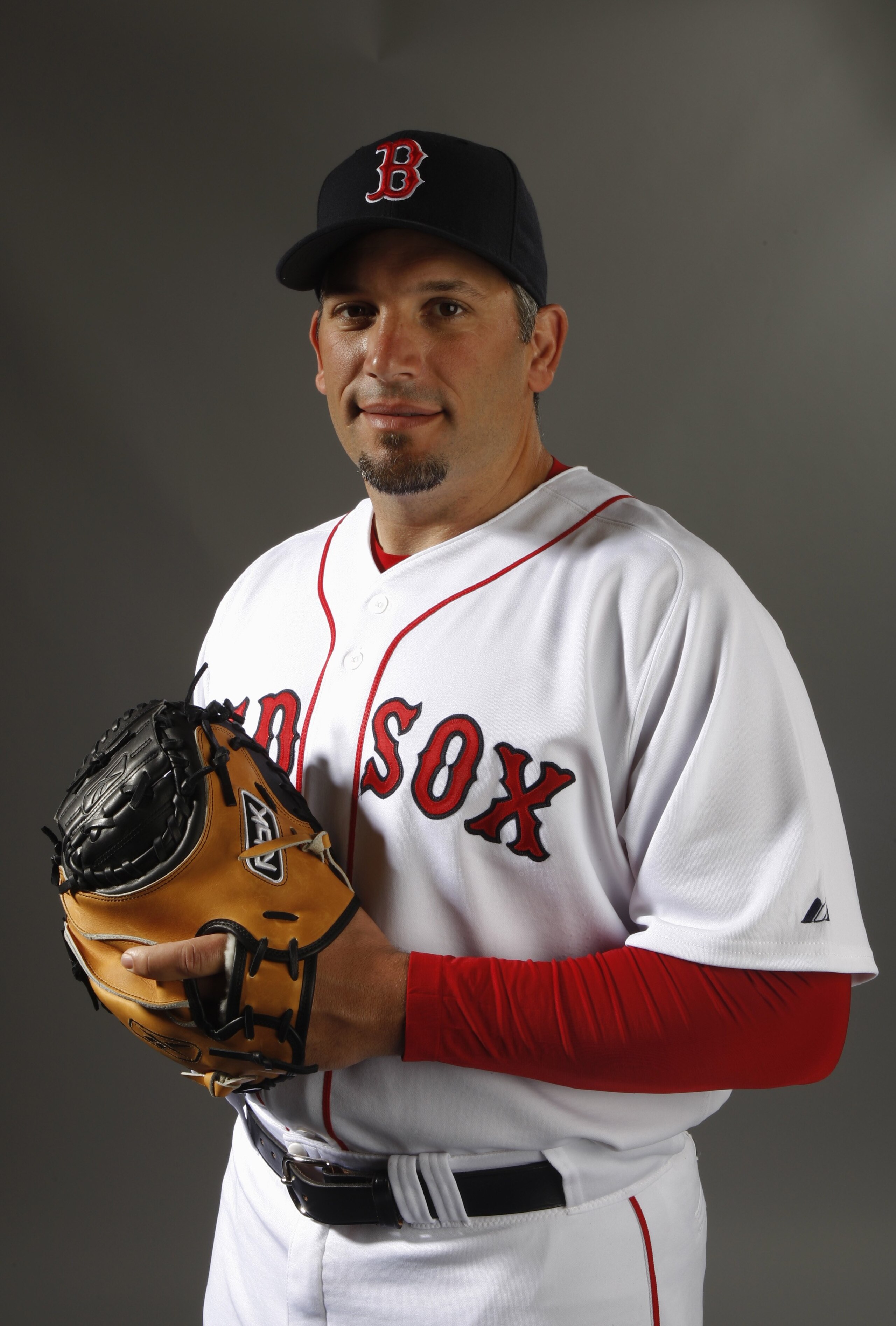 FORT MYERS, FLORIDA - FEBRUARY 24:  Doug Mirabelli of the Boston Red Sox poses during photo day at the Red Sox spring training complex on February 24, 2008 in Fort Myers, Florida. (Photo by: Nick Laham/Getty Images)