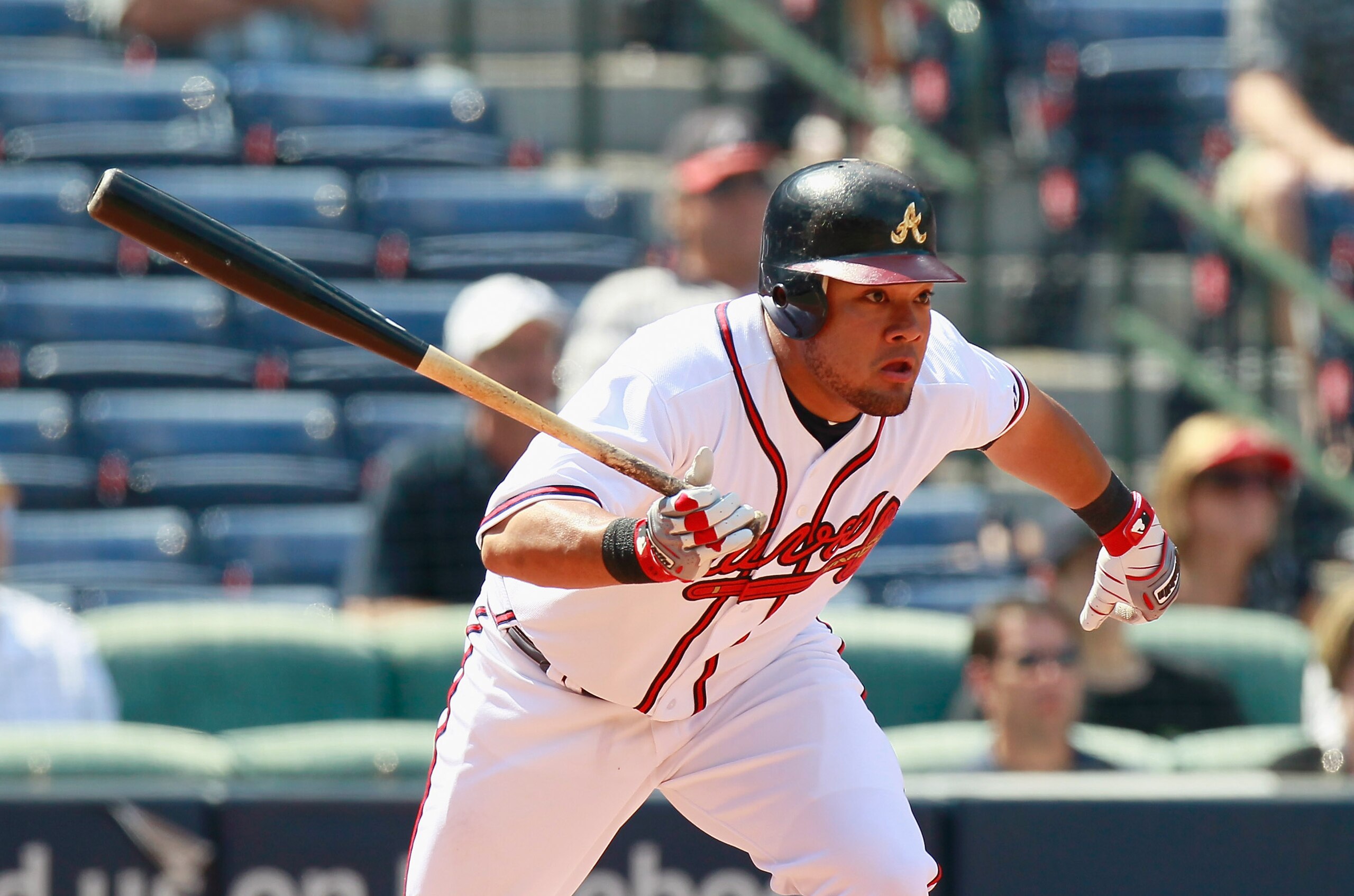ATLANTA - SEPTEMBER 15:  Melky Cabrera #53 of the Atlanta Braves against the Washington Nationals at Turner Field on September 15, 2010 in Atlanta, Georgia.  (Photo by Kevin C. Cox/Getty Images)