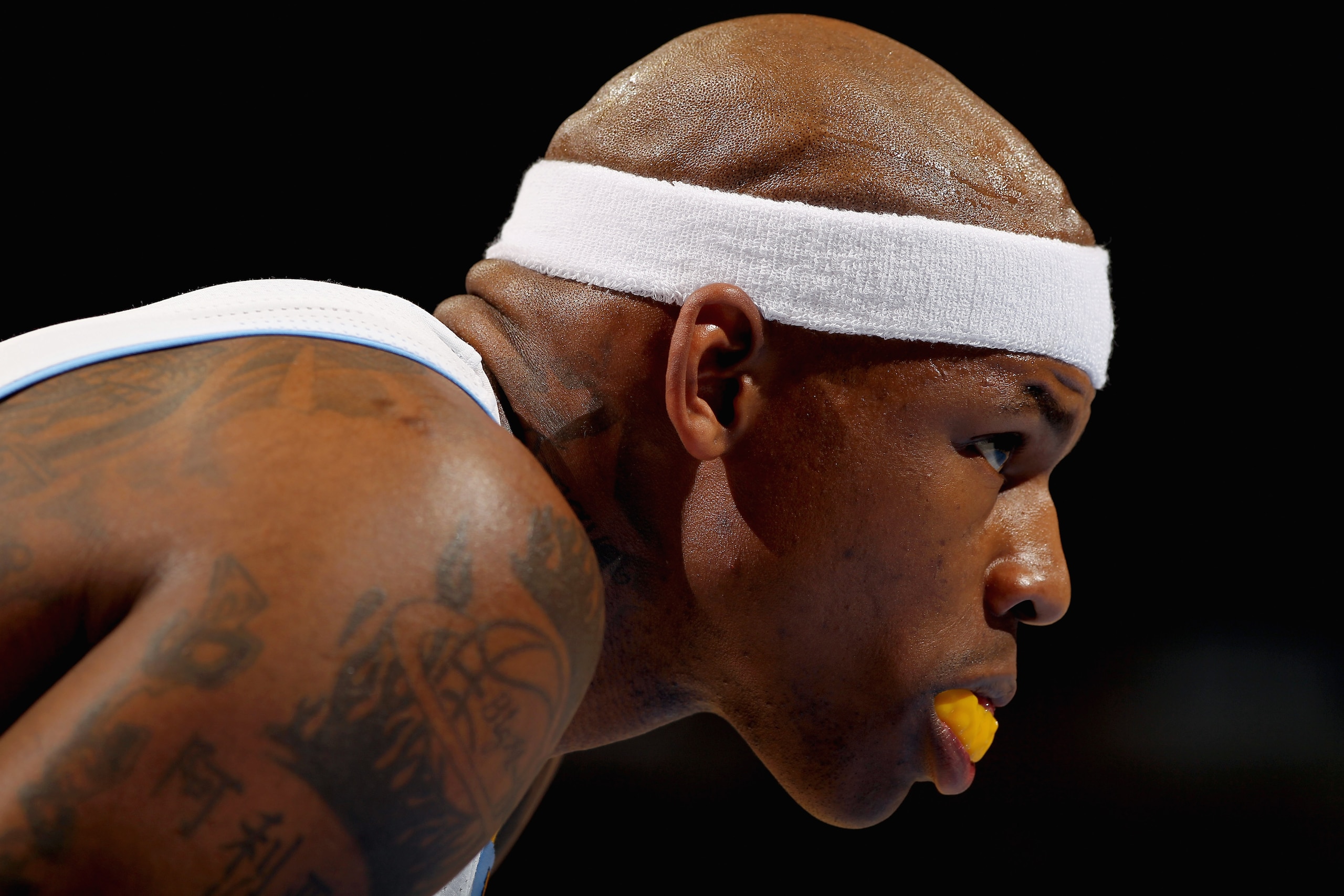 DENVER, CO - FEBRUARY 10:  Al Harrington #7 of the Denver Nuggets looks on during a break in the action against the Dallas Mavericks during NBA action at the Pepsi Center on February 10, 2011 in Denver, Colorado. The Nuggets defeated the Mavericks 121-120