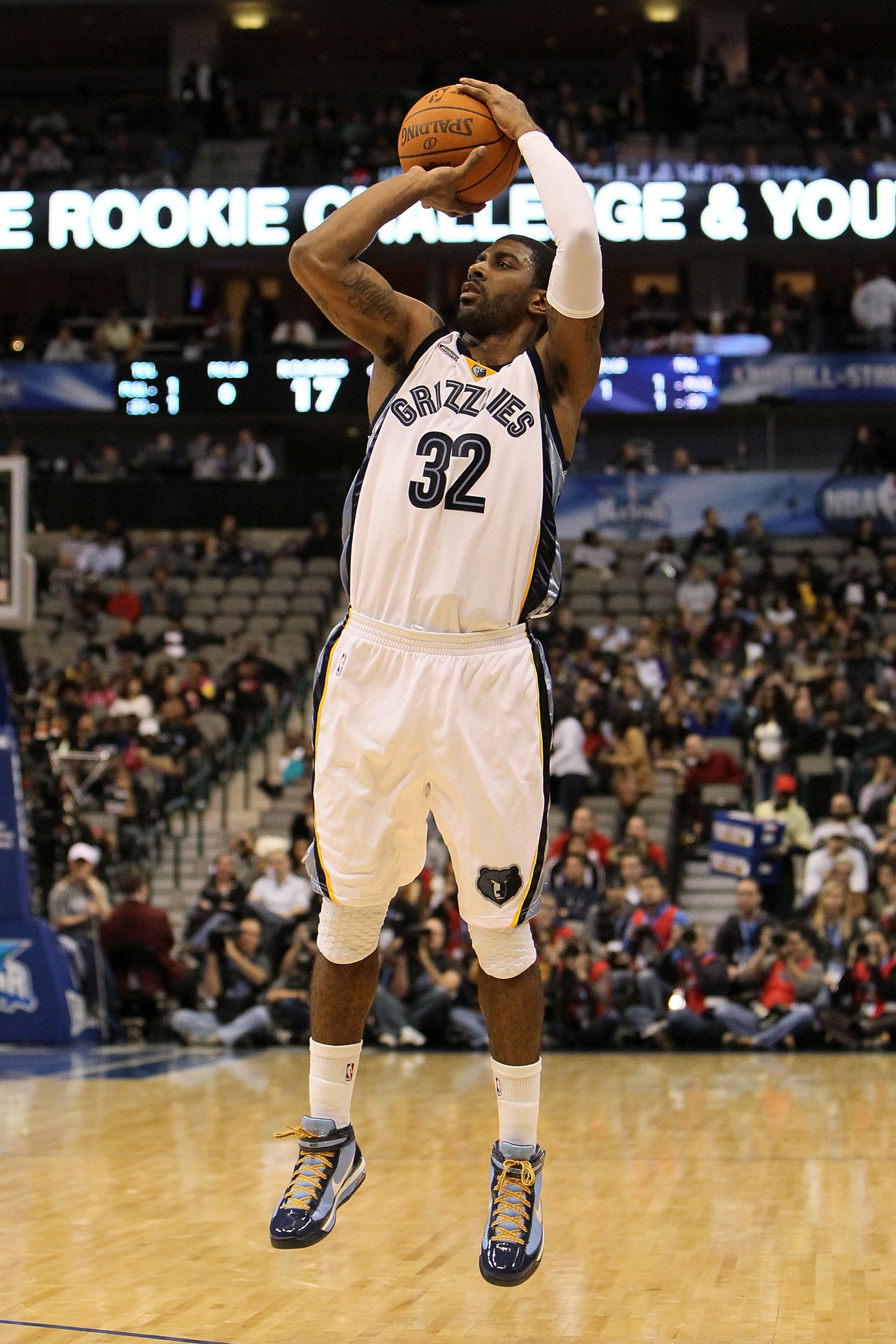 DALLAS - FEBRUARY 12:  O.J. Mayo #32 of the Sophomore team attempts a shot against the Rookie team during the T-Mobile Rookie Challenge & Youth Jam part of 2010 NBA All-Star Weekend at American Airlines Center on February 12, 2010 in Dallas, Texas. NOTE T