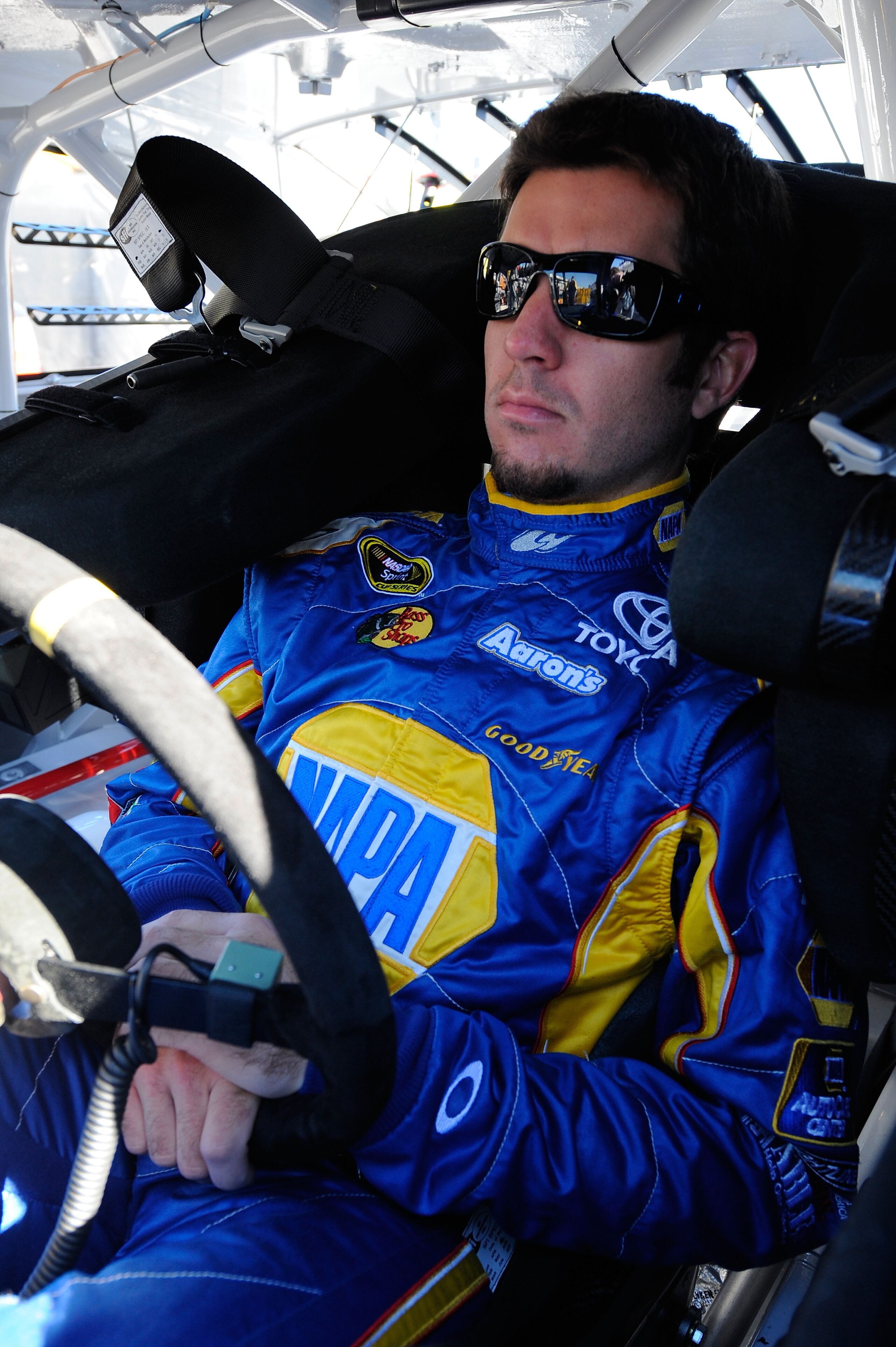 DAYTONA BEACH, FL - FEBRUARY 12: Martin Truex Jr., driver of the #56 NAPA Toyota, sits in his car during practice for the NASCAR Sprint Cup Series Daytona 500 at Daytona International Speedway on February 12, 2011 in Daytona Beach, Florida. (Photo by Ja DAYTONA BEACH, FL - FEBRUARY 12: Martin Truex Jr., driver of the #56 NAPA Toyota, sits in his car during practice for the NASCAR Sprint Cup Series Daytona 500 at Daytona International Speedway on February 12, 2011 in Daytona Beach, Florida. (Photo by Ja