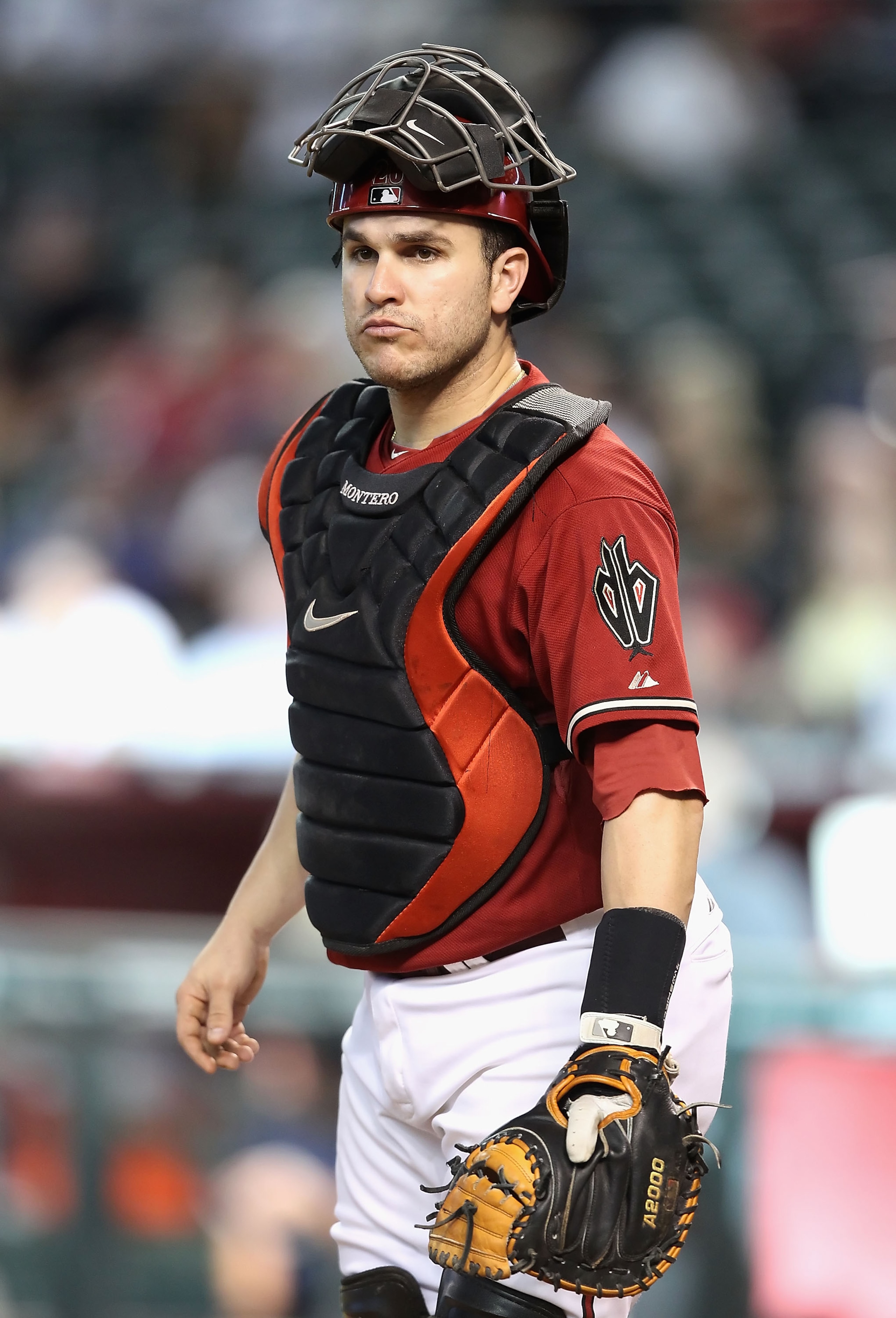 PHOENIX - SEPTEMBER 01: Catcher Miguel Montero #26 of the Arizona Diamondbacks during the Major League Baseball game against the San Diego Padres at Chase Field on September 1, 2010 in Phoenix, Arizona. The Diamondbacks defeated the Padres 5-2. (Photo PHOENIX - SEPTEMBER 01: Catcher Miguel Montero #26 of the Arizona Diamondbacks during the Major League Baseball game against the San Diego Padres at Chase Field on September 1, 2010 in Phoenix, Arizona. The Diamondbacks defeated the Padres 5-2. (Photo