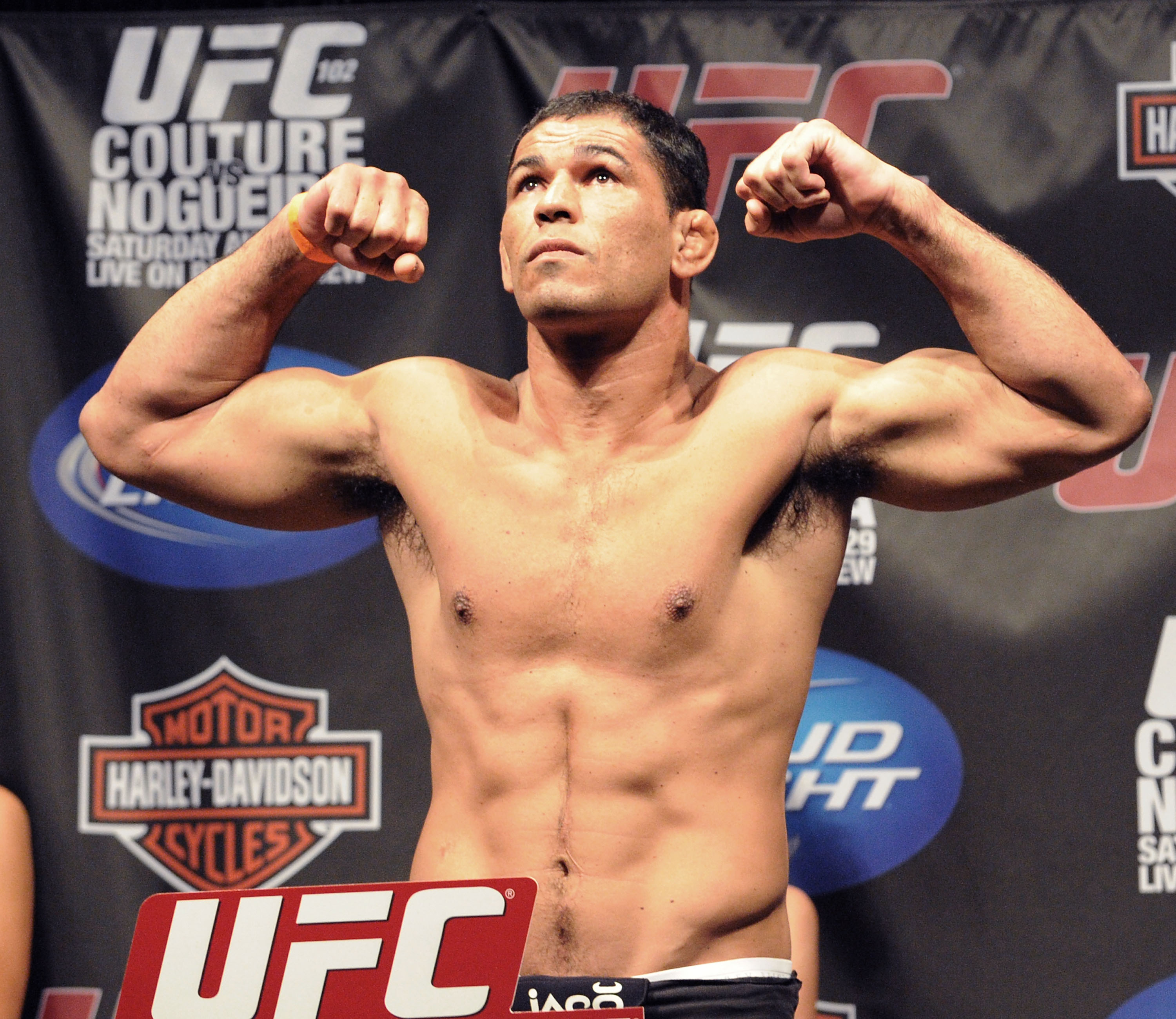 PORTLAND, OR - AUGUST 28: UFC heavyweight fighter Antonio Rodrigo Nogueira weighs in at the UFC 102: Couture vs. Nogueira Weigh-In at the Rose Garden Arena on August 28, 2009 in Portland, Oregon. (Photo by Jon Kopaloff/Getty Images)