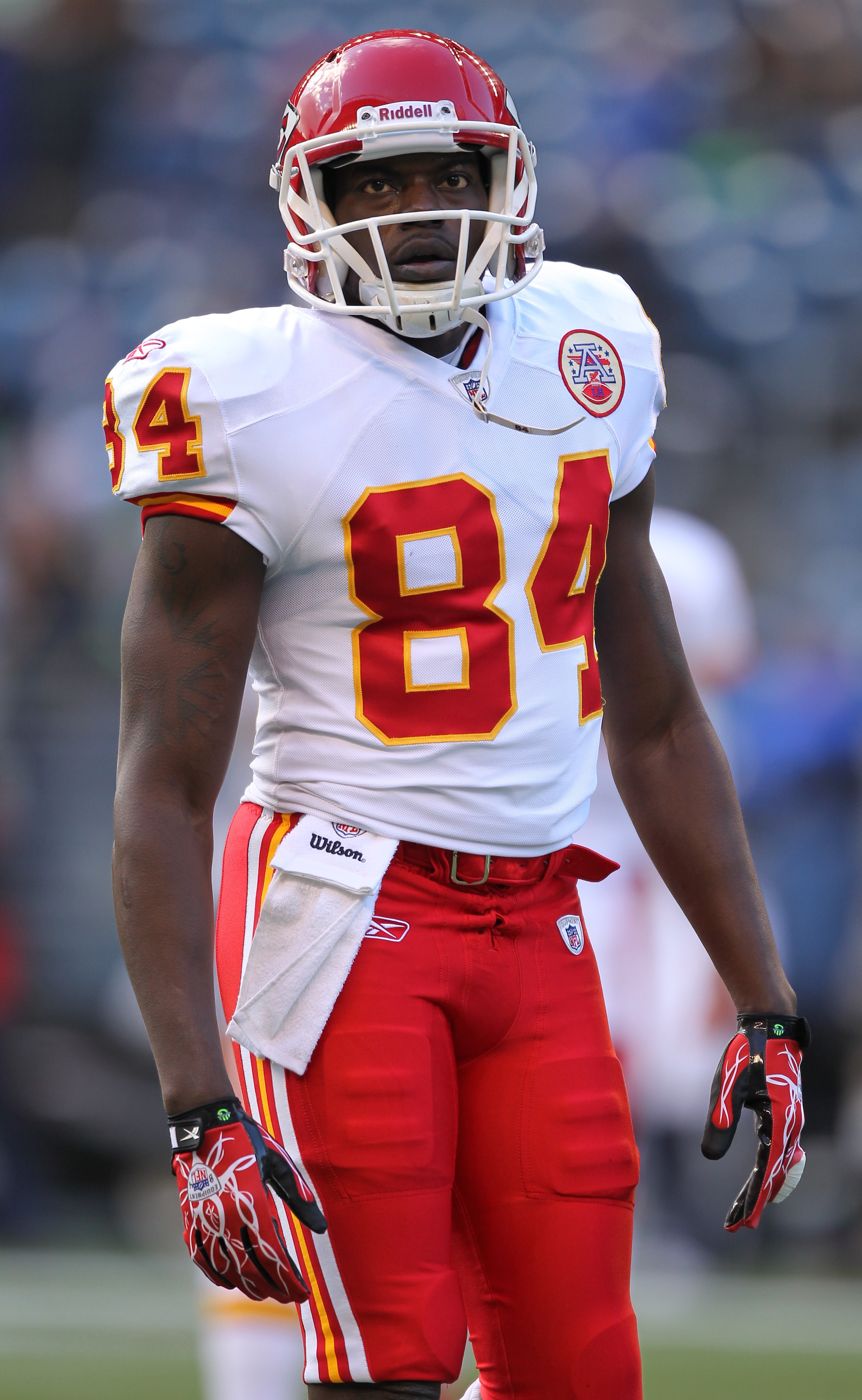 SEATTLE, WA - NOVEMBER 28:  Wide receiver Chris Chambers #84 of the Kansas City Chiefs looks on during warmups prior to the game against the Seattle Seahawks at Qwest Field on November 28, 2010 in Seattle, Washington. (Photo by Otto Greule Jr/Getty Images