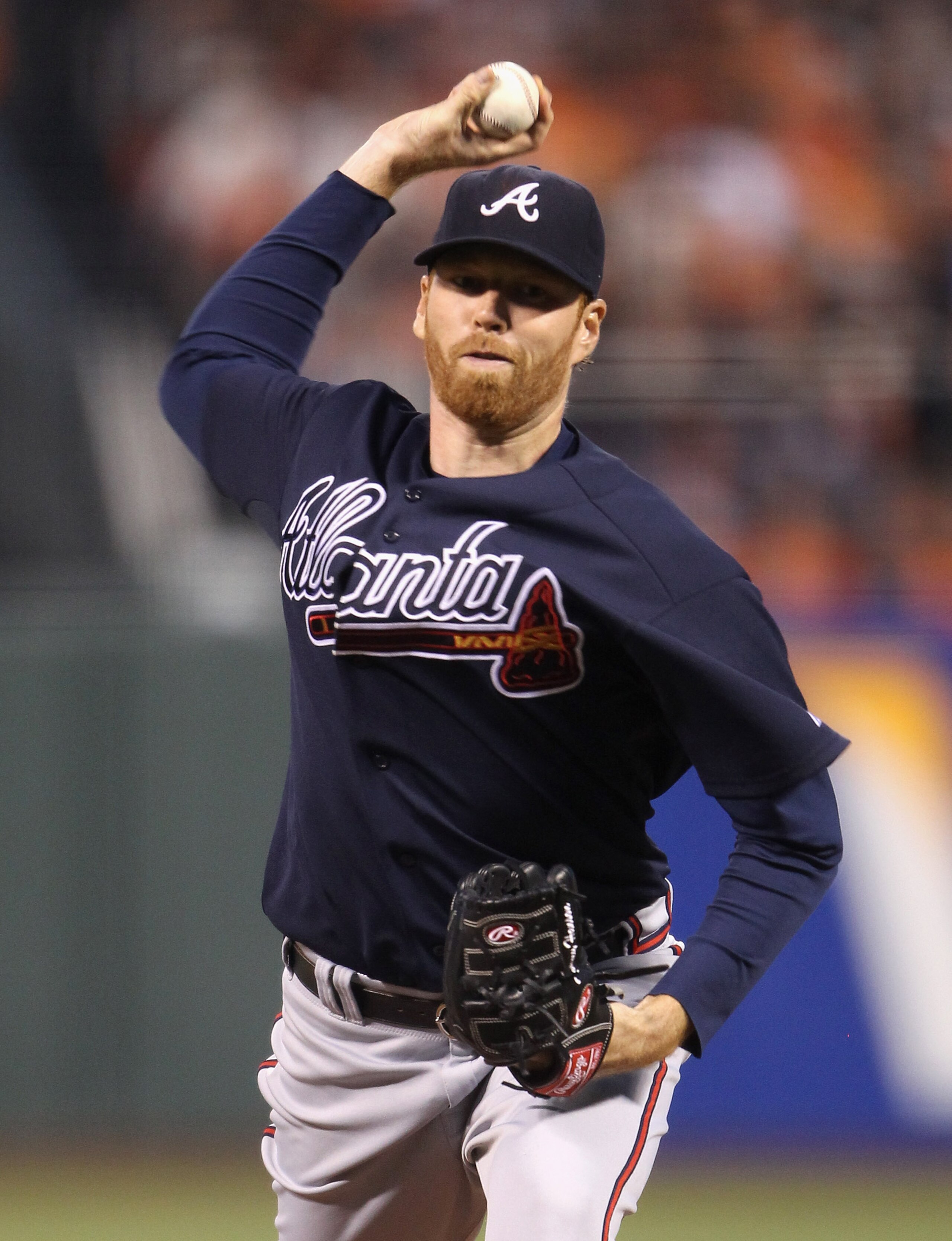SAN FRANCISCO - OCTOBER 08:  Tommy Hanson #48 of the Atlanta Braves pitches against the San Francisco Giants during game 2 of the NLDS at AT&T Park on October 8, 2010 in San Francisco, California.  (Photo by Ezra Shaw/Getty Images)