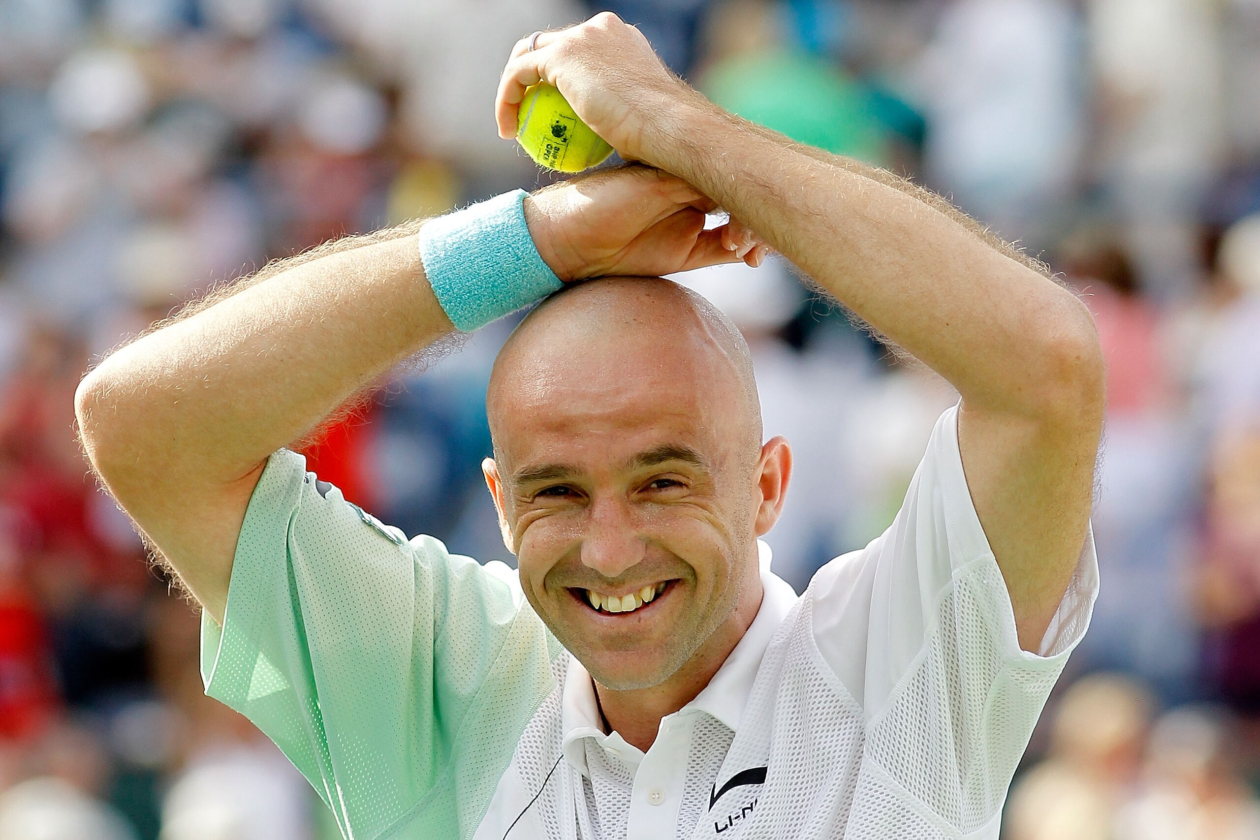 INDIAN WELLS, CA - MARCH 21:  Ivan Ljubicic of Croatia celebrates match point against Andy Roddick during the final of the BNP Paribas Open on March 21, 2010 at the Indian Wells Tennis Garden in Indian Wells, California.  (Photo by Matthew Stockman/Getty 