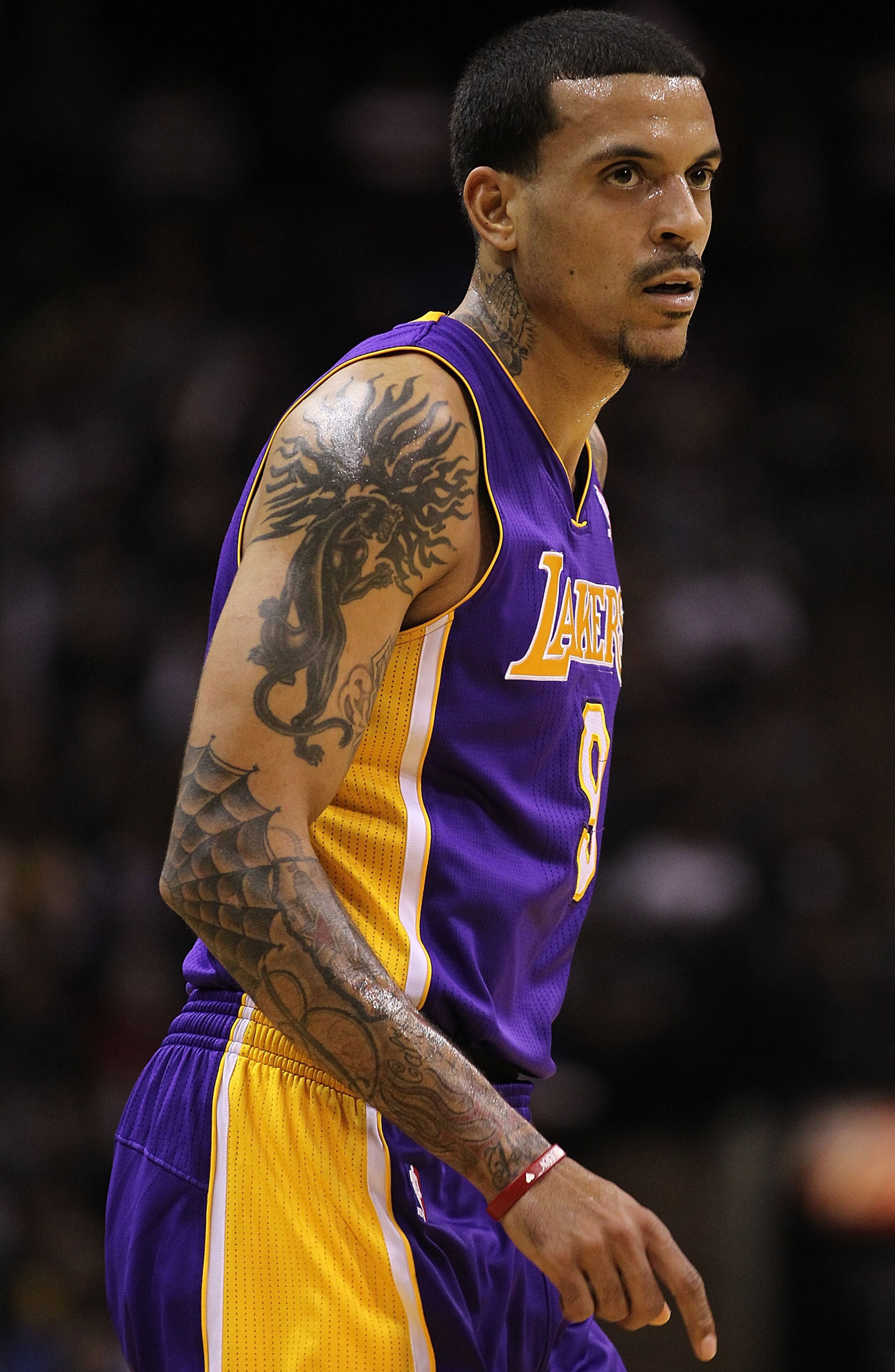 SAN ANTONIO, TX - DECEMBER 28: Forward Matt Barnes #9 of the Los Angeles Lakers at AT&T Center on December 28, 2010 in San Antonio, Texas. NOTE TO USER: User expressly acknowledges and agrees that, by downloading and/or using this photograph, user is co SAN ANTONIO, TX - DECEMBER 28: Forward Matt Barnes #9 of the Los Angeles Lakers at AT&T Center on December 28, 2010 in San Antonio, Texas. NOTE TO USER: User expressly acknowledges and agrees that, by downloading and/or using this photograph, user is co