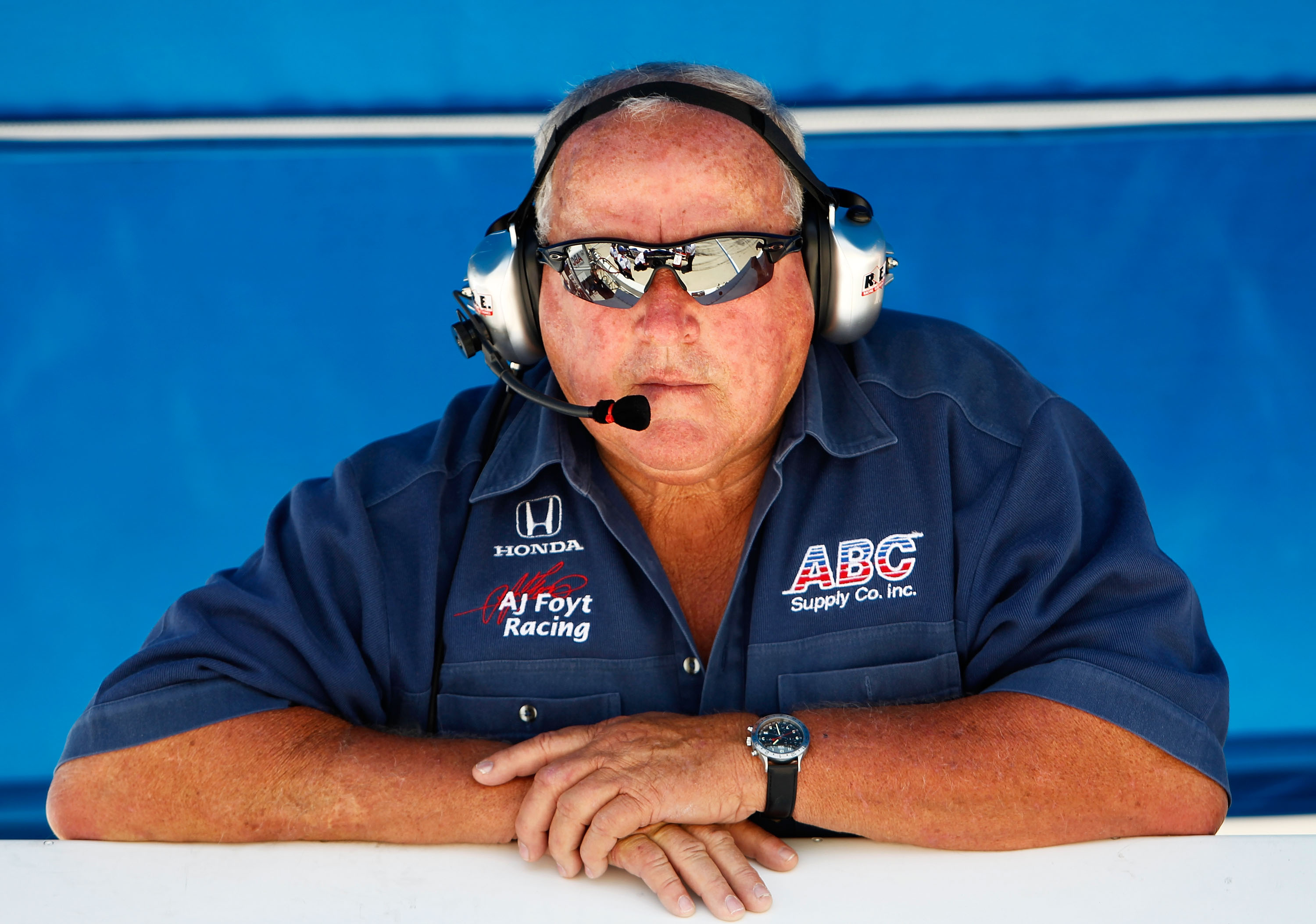 FORT WORTH, TX - JUNE 04:  Team owner A.J. Foyt watches during practice for the IZOD IndyCar Series Firestone 550k at Texas Motor Speedway June 4, 2010 in Fort Worth, Texas.  (Photo by Jonathan Ferrey/Getty Images)