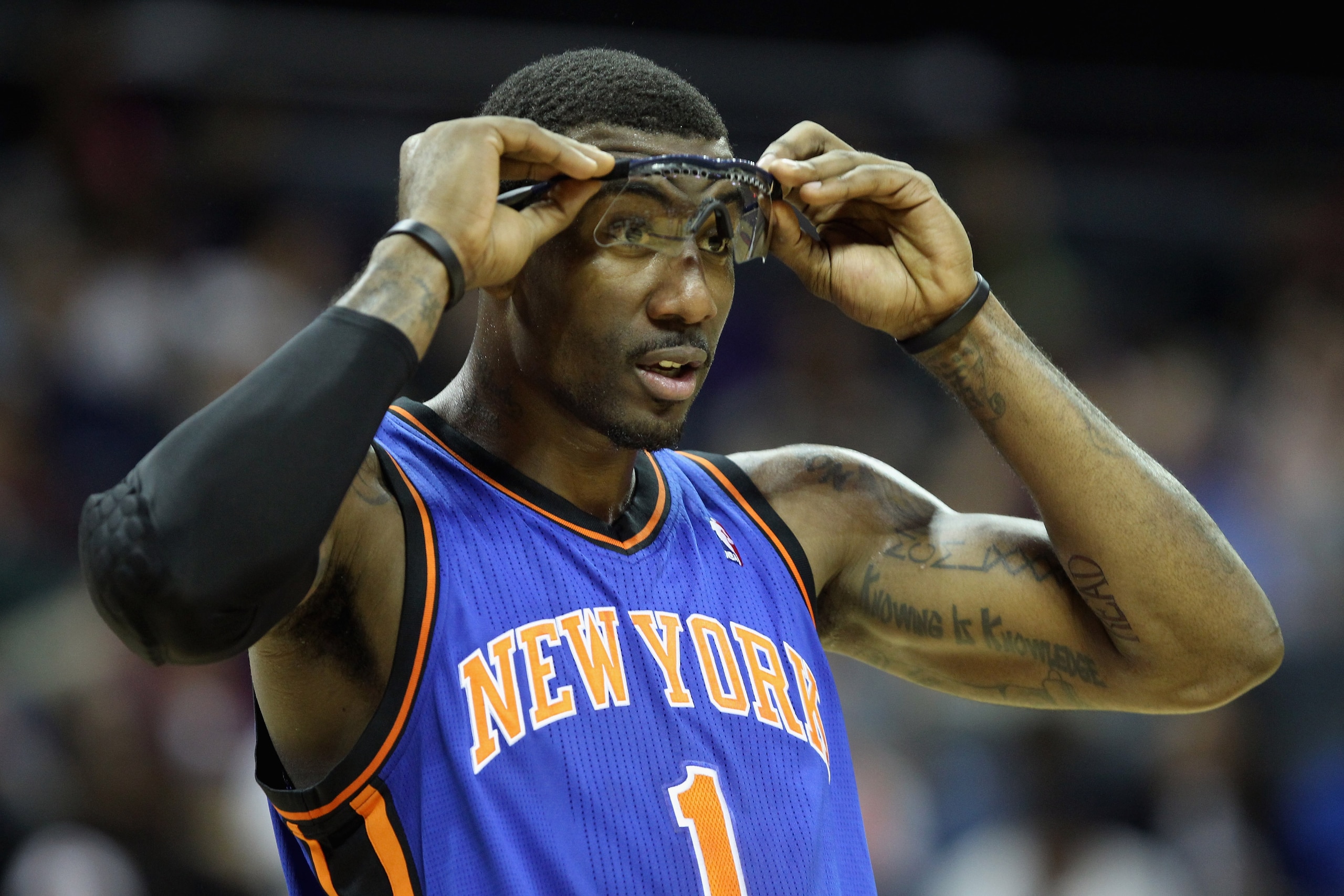 CHARLOTTE, NC - NOVEMBER 24:  Amare Stoudemire #1 of the New York Knicks during his game against the Charlotte Bobcats at Time Warner Cable Arena on November 24, 2010 in Charlotte, North Carolina.  NOTE TO USER: User expressly acknowledges and agrees that