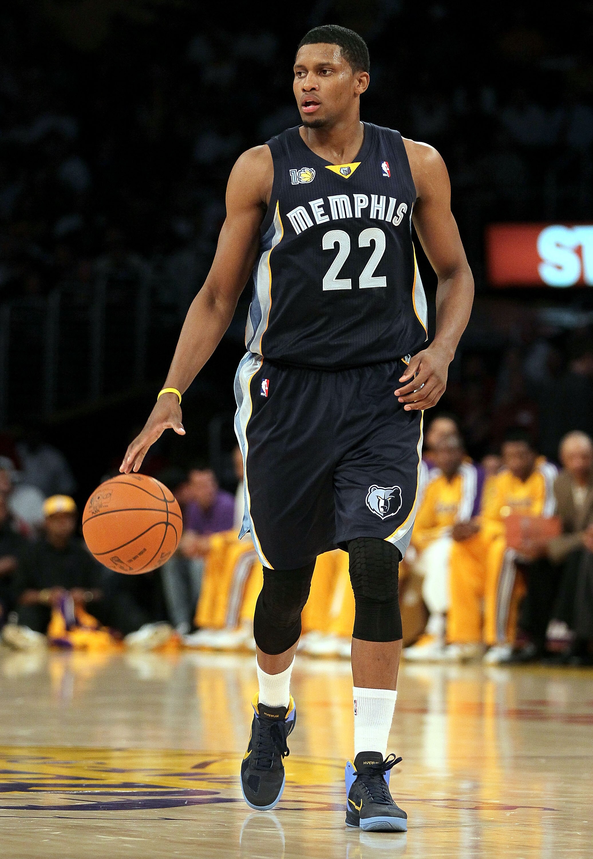 LOS ANGELES, CA - NOVEMBER 02:  Rudy Gay #22 of the Memphis Grizzlies plays against the Los Angeles Lakers during the game at Staples Center on November 2, 2010 in Los Angeles, California. The Lakers defeated the Grizzlies 124-105. NOTE TO USER: User expr
