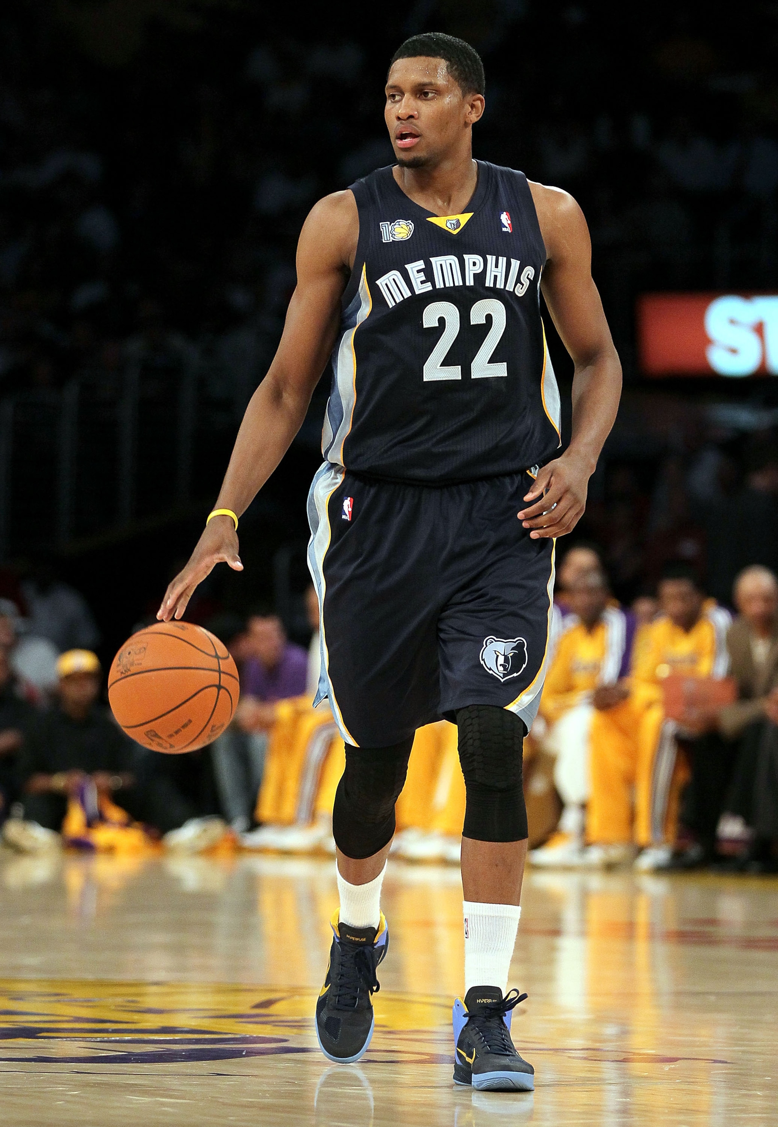 LOS ANGELES, CA - NOVEMBER 02:  Rudy Gay #22 of the Memphis Grizzlies plays against the Los Angeles Lakers during the game at Staples Center on November 2, 2010 in Los Angeles, California. The Lakers defeated the Grizzlies 124-105. NOTE TO USER: User expr