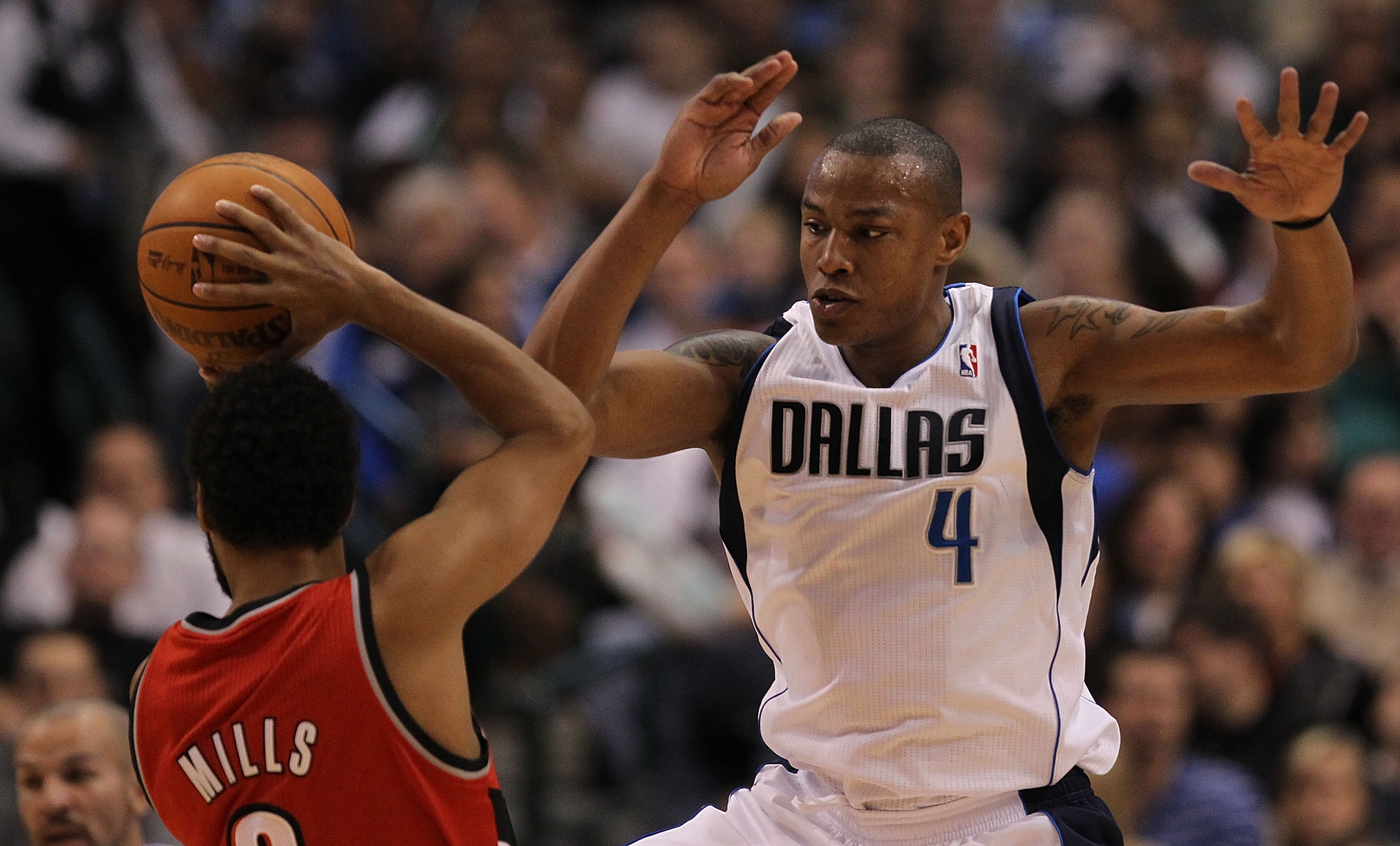 DALLAS, TX - DECEMBER 15:  Forward Caron Butler #4 of the Dallas Mavericks at American Airlines Center on December 15, 2010 in Dallas, Texas. NOTE TO USER: User expressly acknowledges and agrees that, by downloading and or using this photograph, User is c