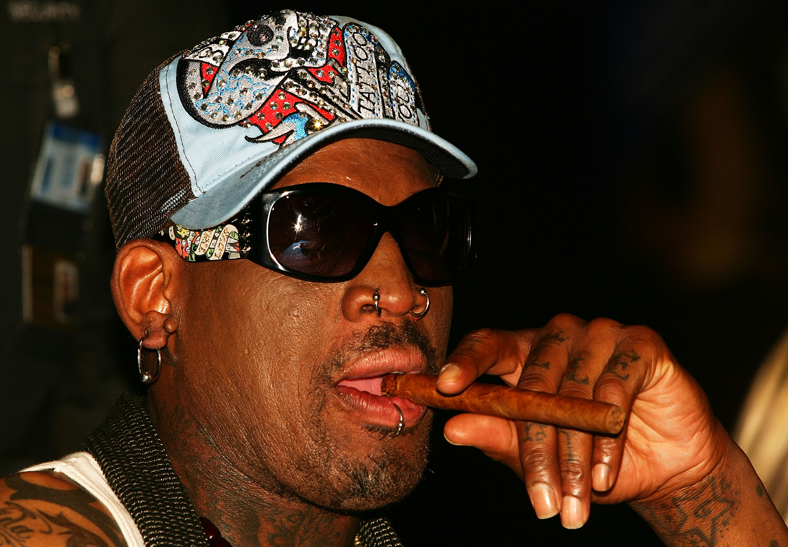 SYDNEY, AUSTRALIA - MARCH 20:  Dennis Rodman attends the Battle of the Codes poker game held at Star City March 20, 2008 in Sydney, Australia.  (Photo by Matt King/Getty Images)