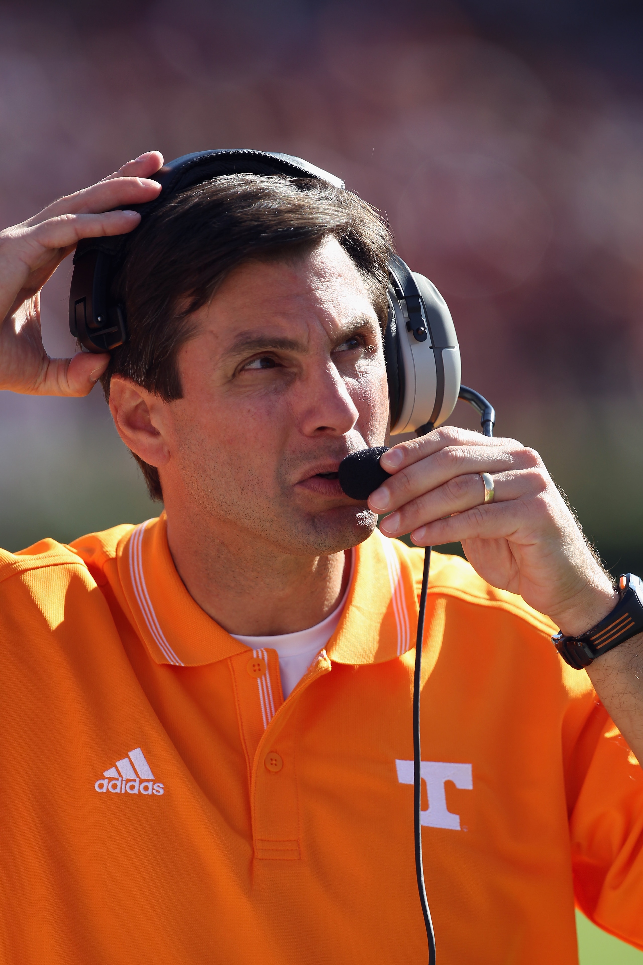COLUMBIA, SC - OCTOBER 30:  Head coach Derek Dooley of the Tennessee Volunteers watches on against the South Carolina Gamecocks during their game at Williams-Brice Stadium on October 30, 2010 in Columbia, South Carolina.  (Photo by Streeter Lecka/Getty Im